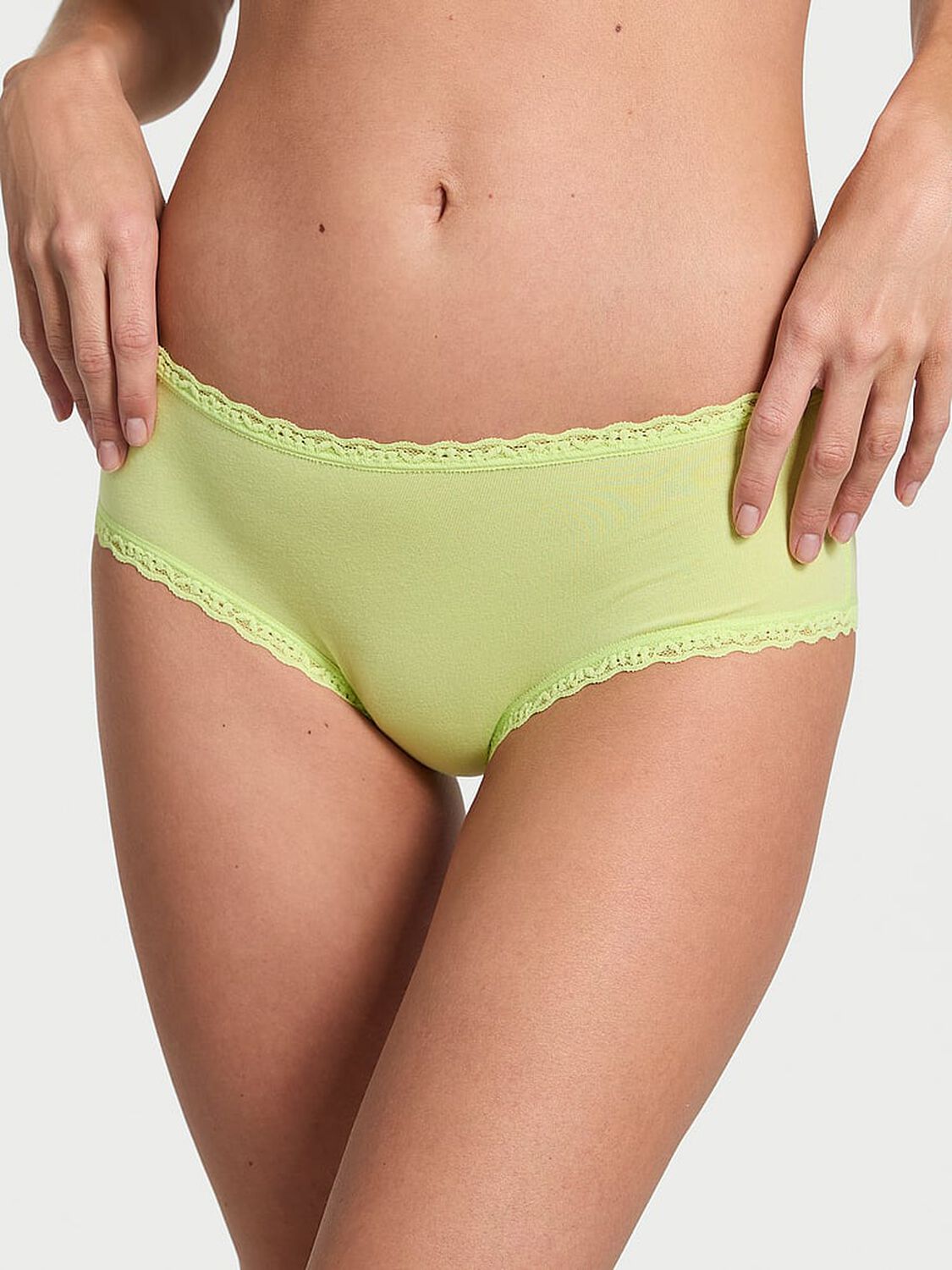 vs The Lacie Cotton Lace-Waist Cheeky Panty Sparkling Lime 1 of 3 