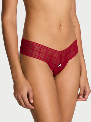 Plaid Lace Thong Panty