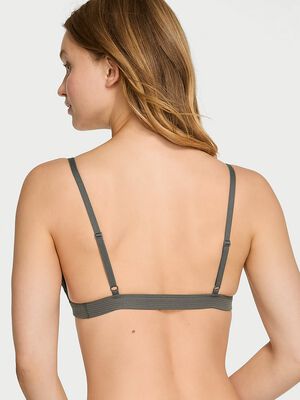 Cotton Shadow Stripe Unlined Triangle Bralette