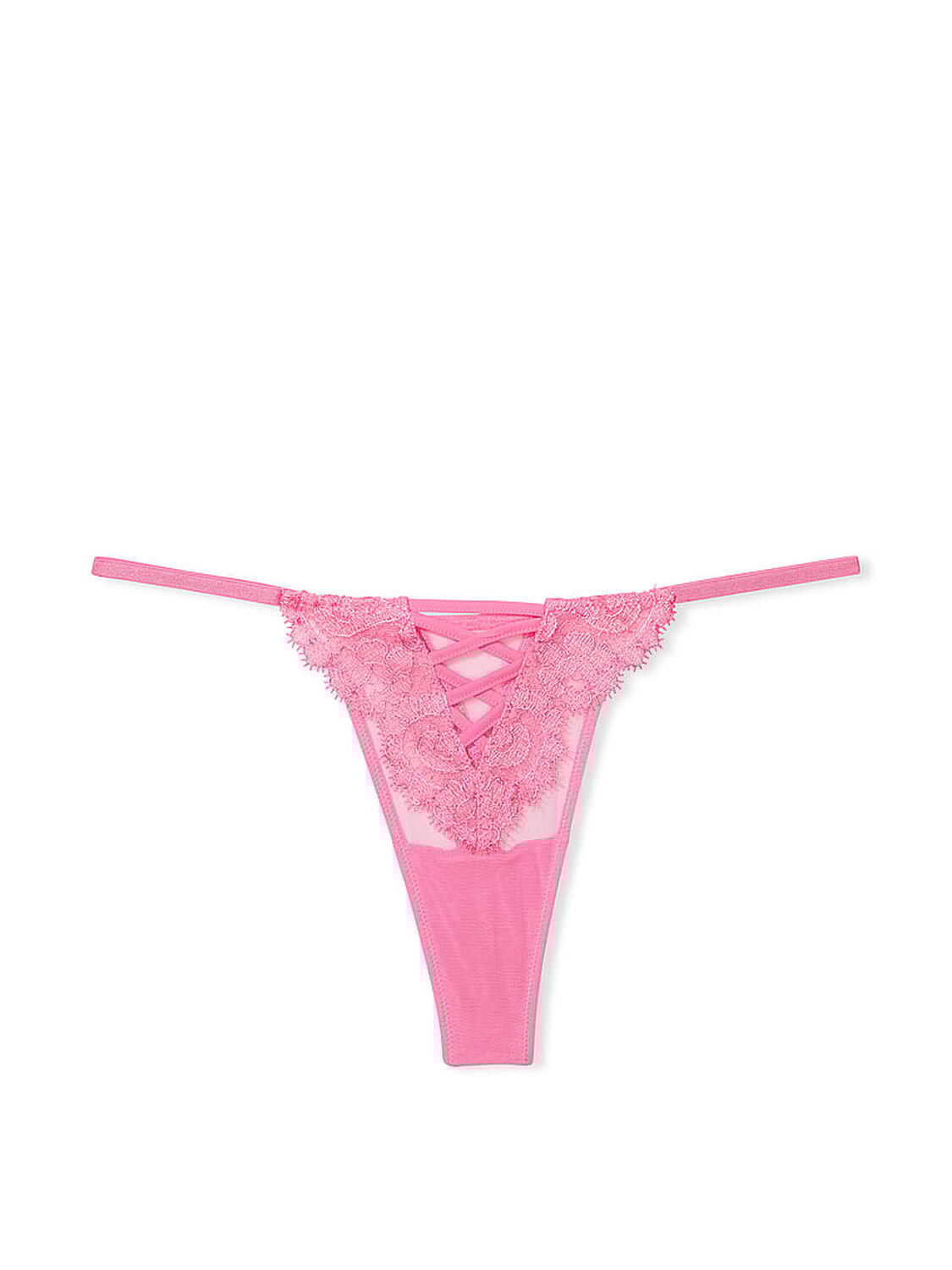 vs Dream Angels Boho Floral Embroidery Thong Panty Tickled Pink 3 of 4 