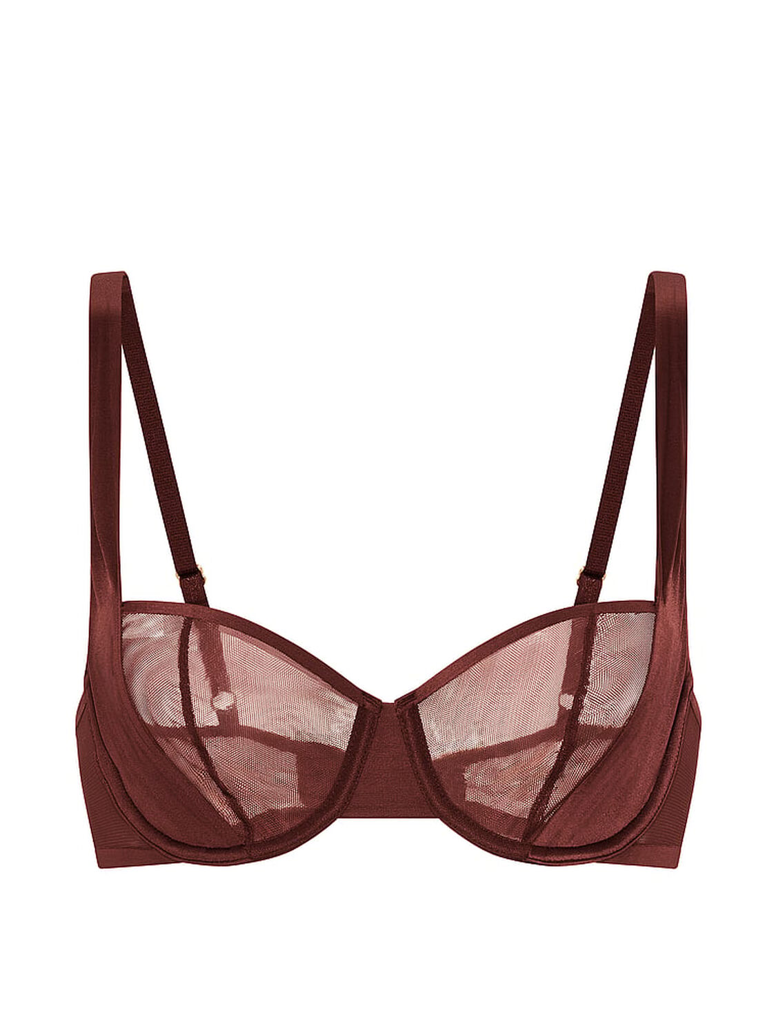 vs Very Sexy Sheer Reveal Unlined Balconette Bra Dark Chili 3 of 4 