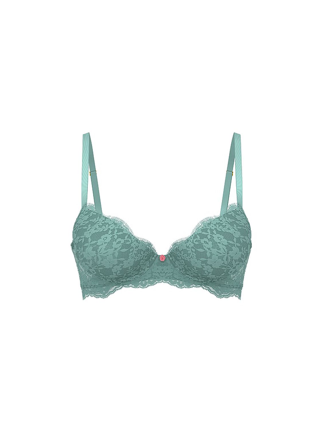vs Dream Angels Lace Lightly Lined Classic Coverage Demi Bra Arctic Green 1 of 4 