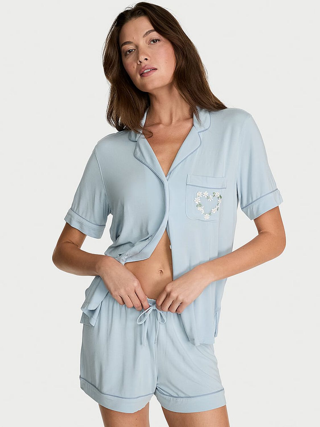 vs Victoria's Secret SoSoft&trade; Modal Daisy Short Pajama Set Celestial Blue 1 of 2 