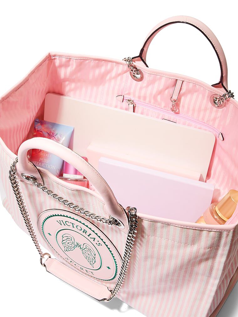 Chain Strap Tote Bag Small Heritage Stripe One Size | Victoria's