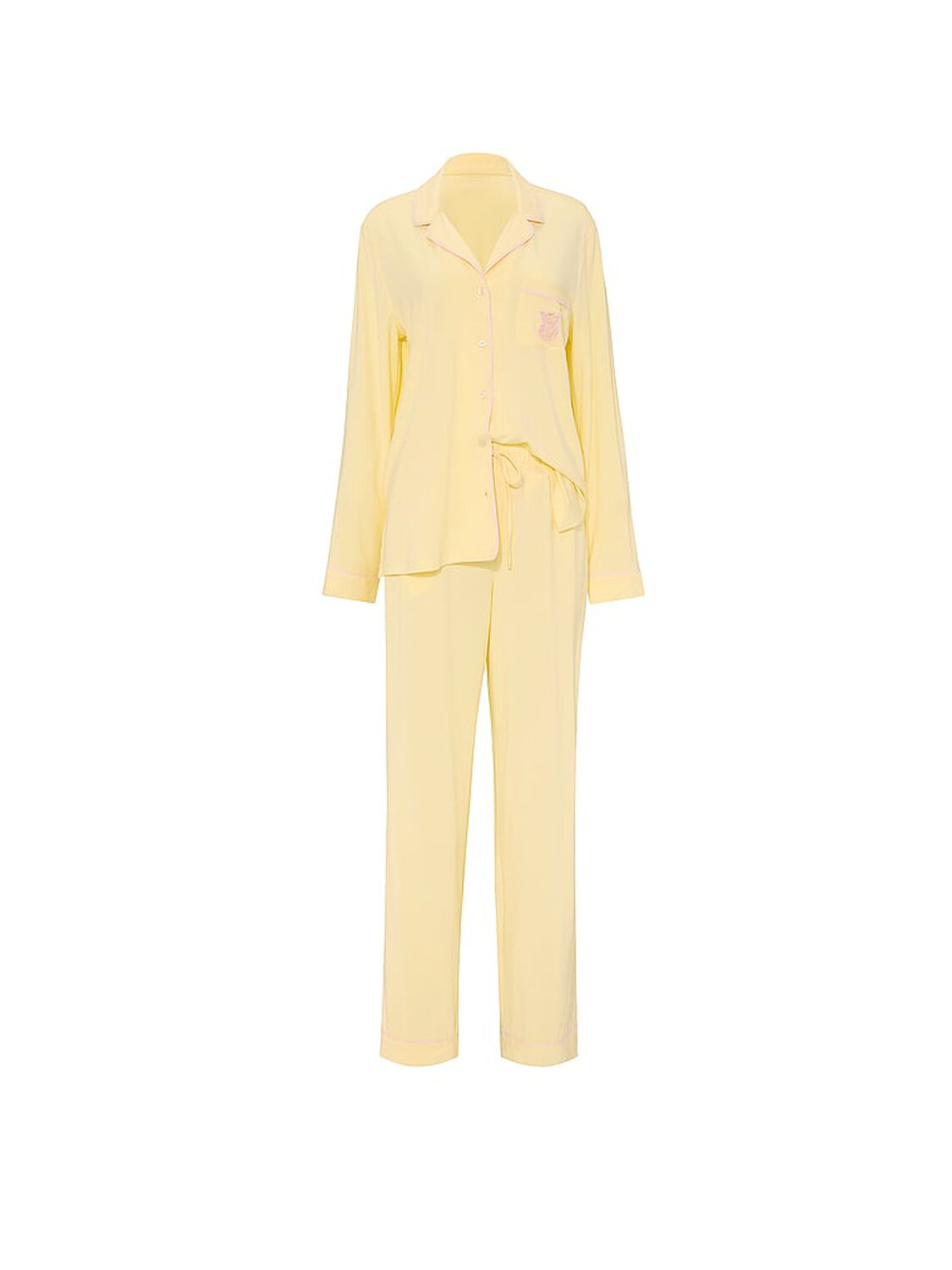vs Victoria's Secret SoSoft&trade; Modal Long Pajama Set Sunny Honey W Embroidered Logo Pocket 3 of 4 