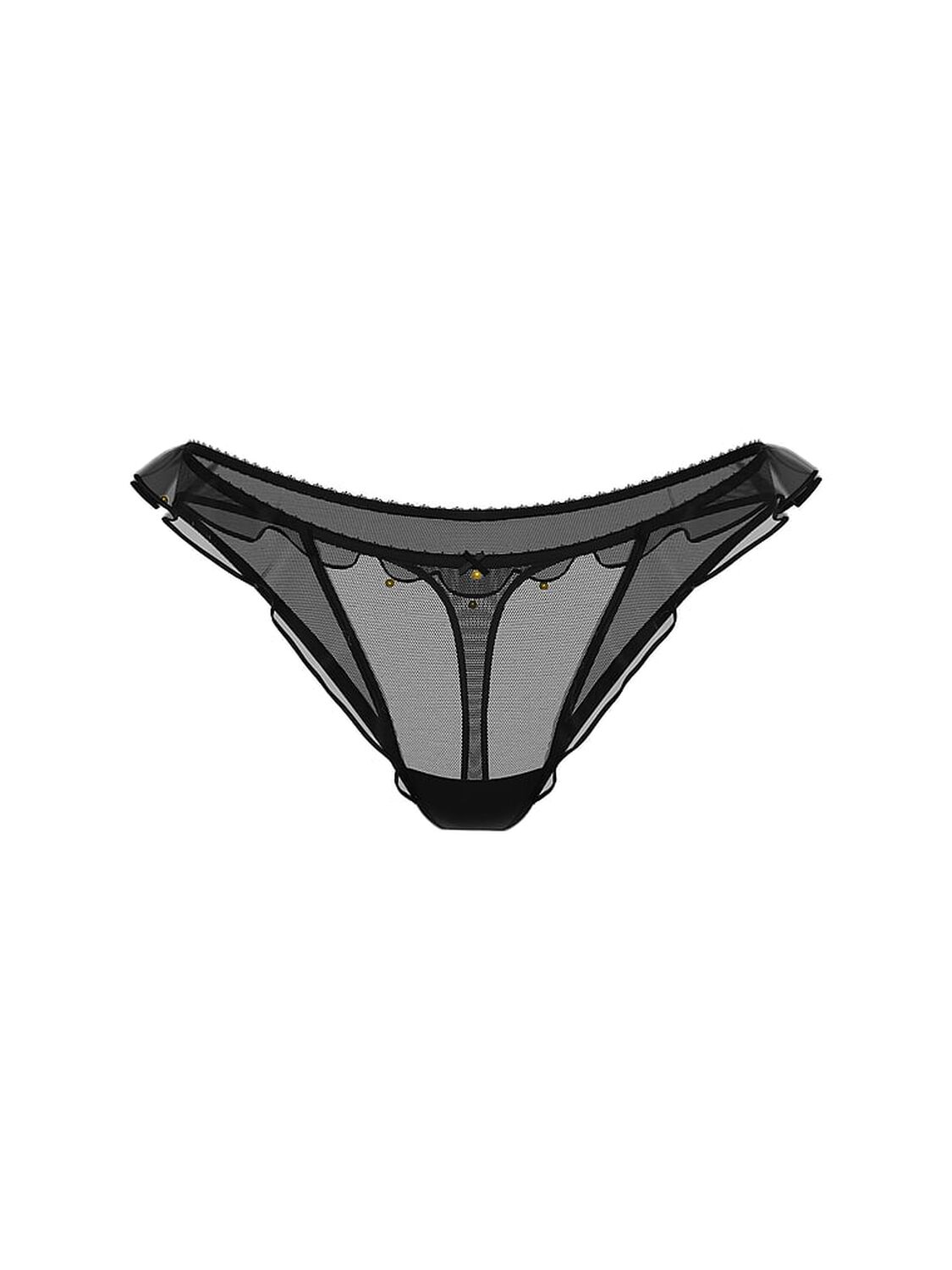 vs Very Sexy Jingle Belle Ruffled Mesh Thong Panty Black 3 of 3 