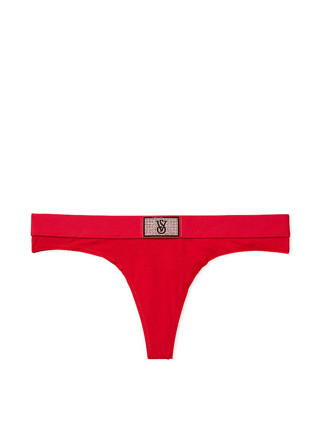 vs Cotton Shine Patch Cotton Thong Panty Lipstick 3 of 4 