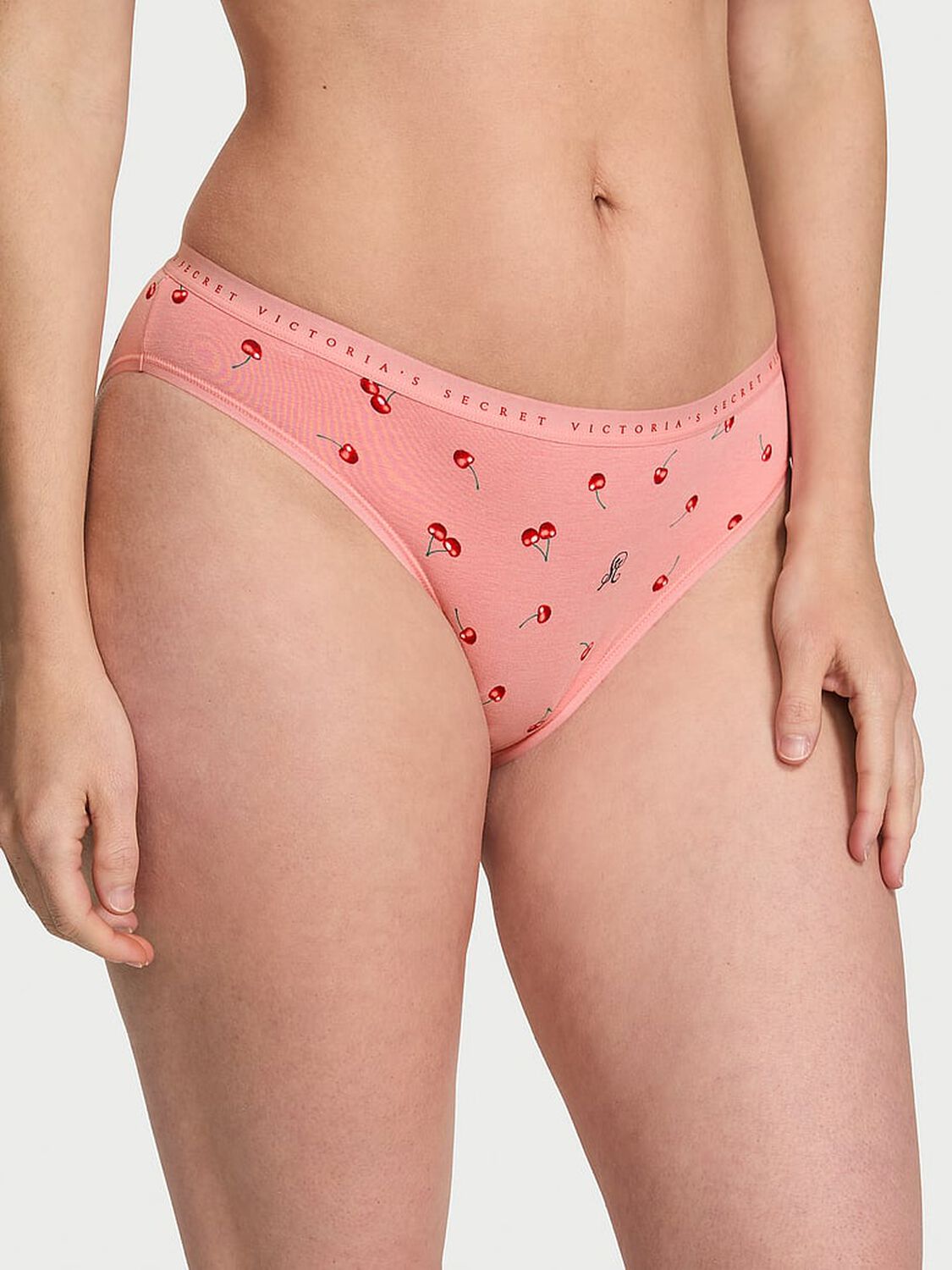 vs Victoria's Secret Stretch Cotton Bikini Panty Cherries 1 of 2 