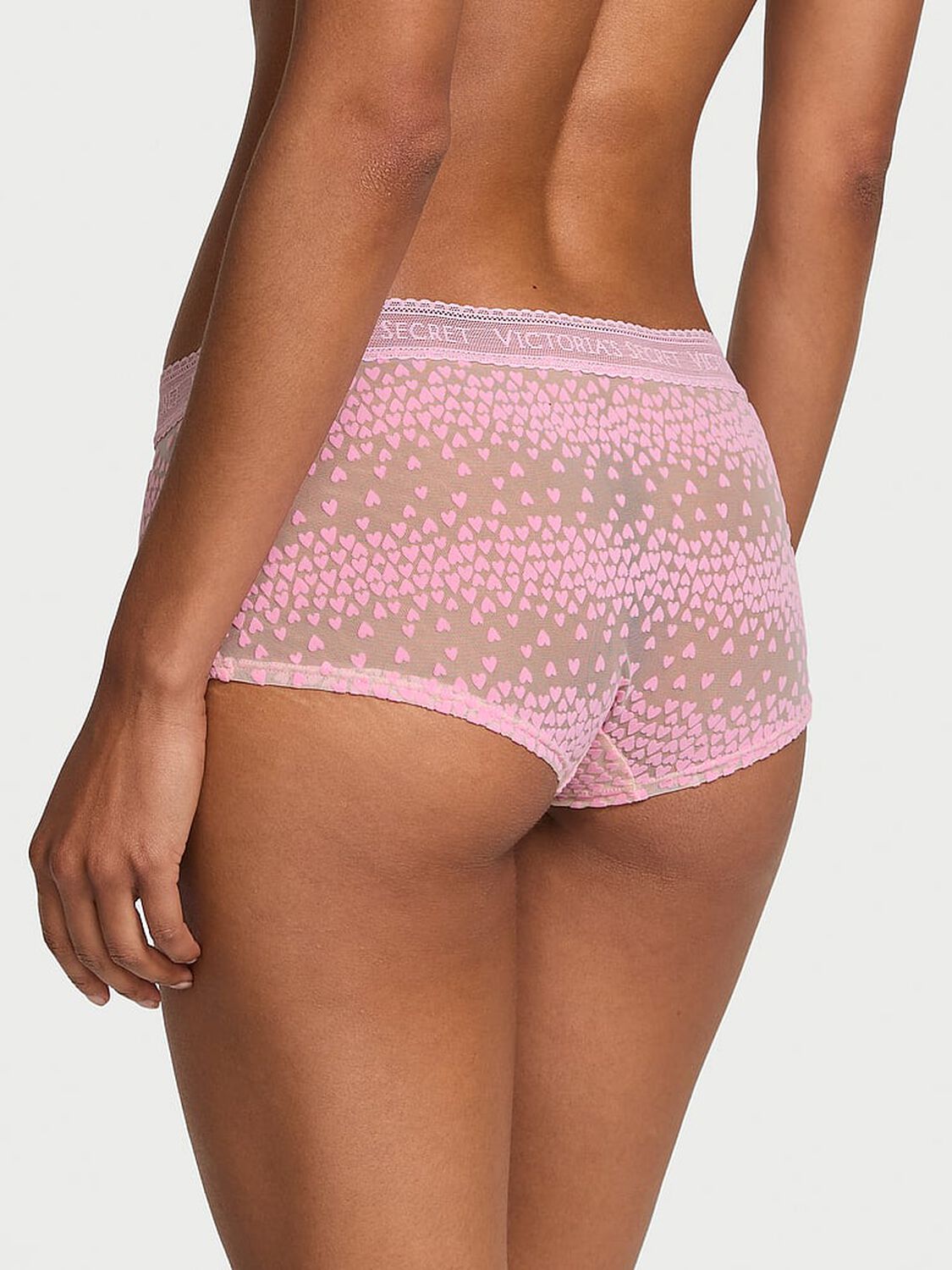 vs Cotton Logo Flocked Hearts Shortie Panty 2 of 3 