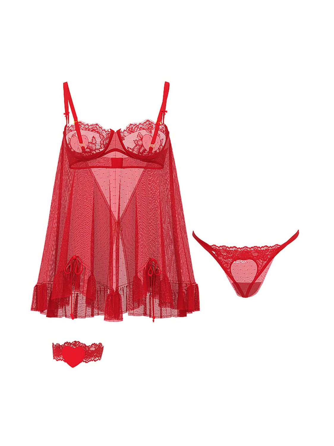 vs Very Sexy Cupid Babydoll Dress-Up Lingerie Set Lipstick 3 of 3 