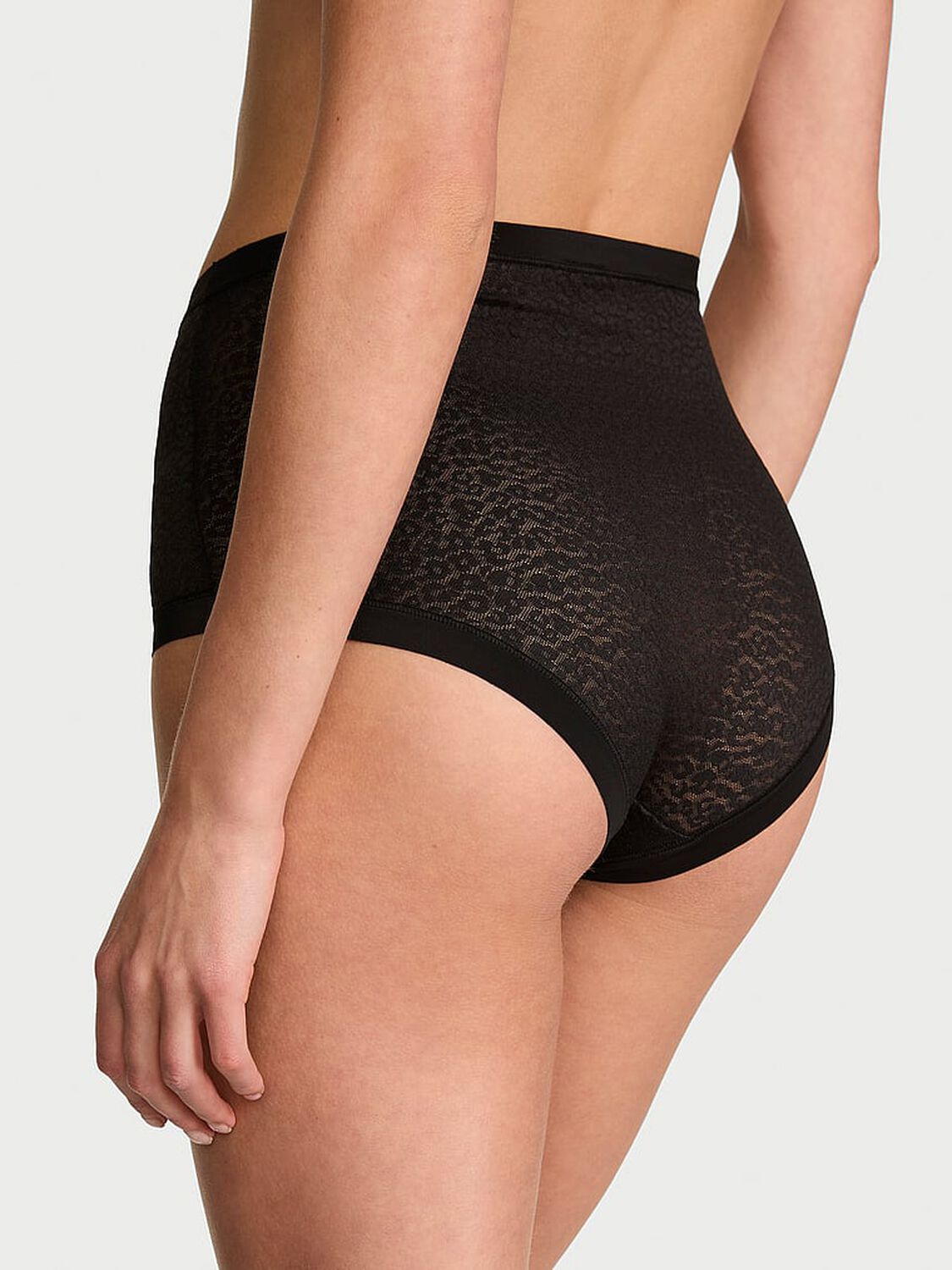 vs No-Show No-Show Leopard Lace Modern Brief Panty Black 2 of 4 