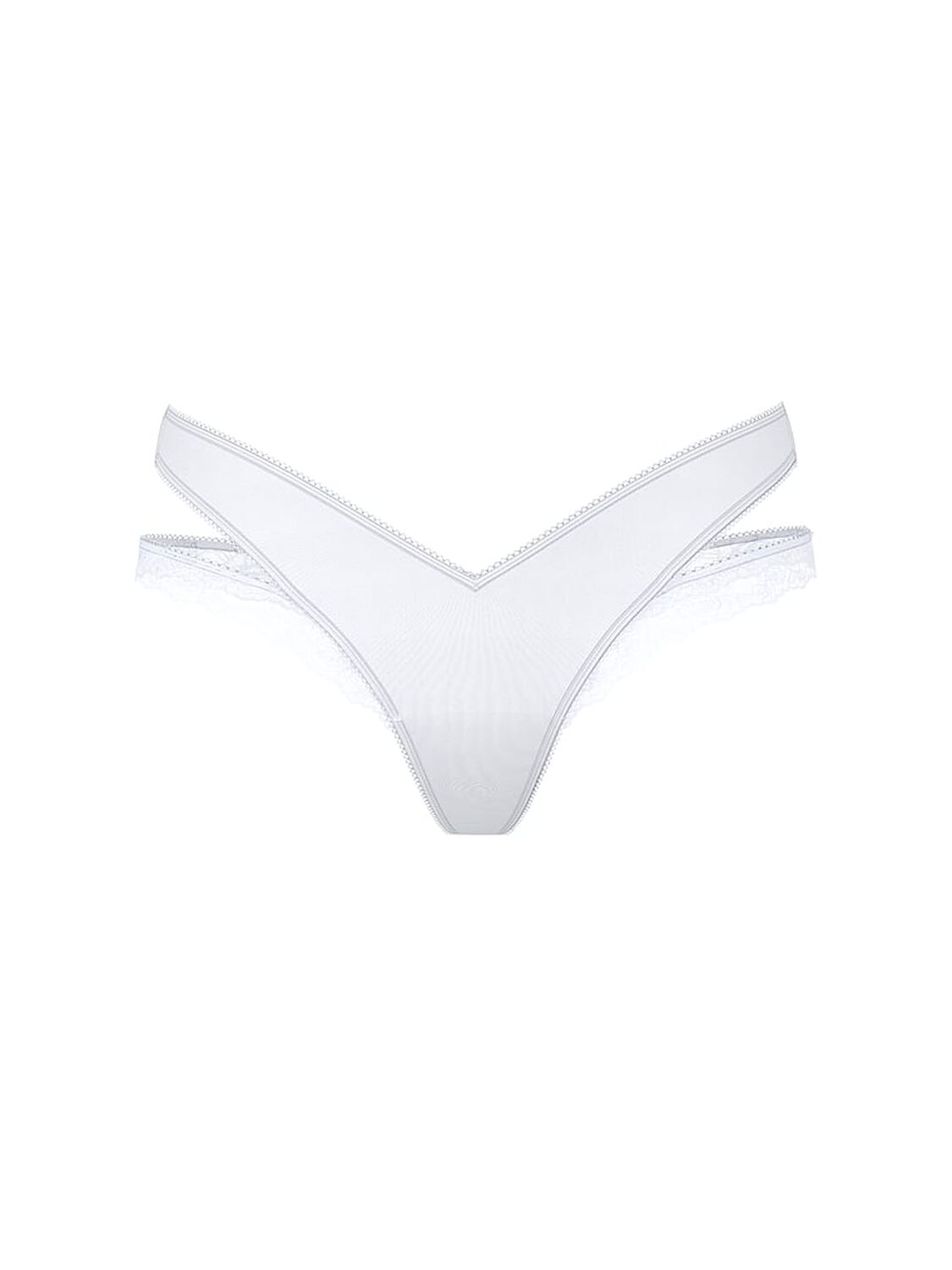 vs Very Sexy Rose Lace-Trim Cut-Out Thong Panty White 3 of 3 