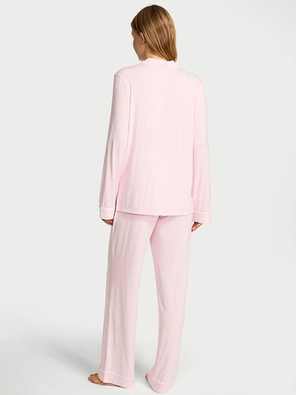 vs Victoria's Secret SoSoft&trade; Modal Long Pajama Set Heather Pink Petal 2 of 3 