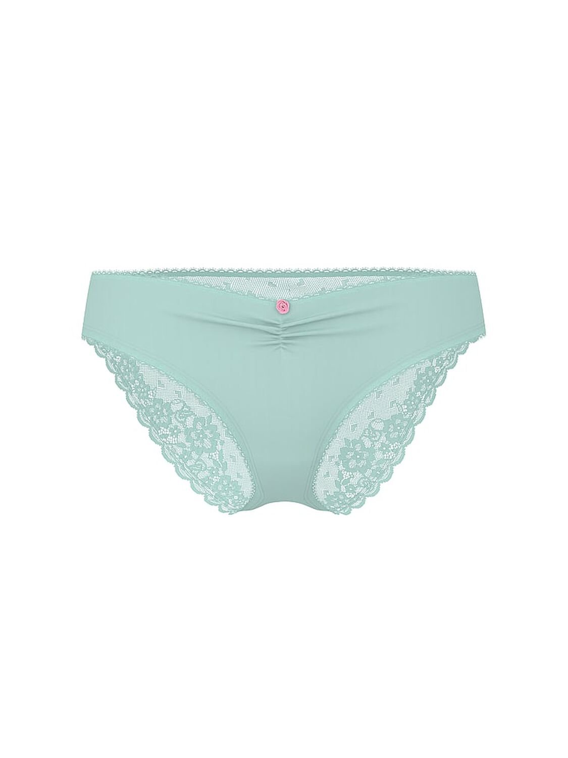 vs Victoria's Secret Stretch Cotton Heart Lace Bikini Panty Canal Blue 3 of 3 