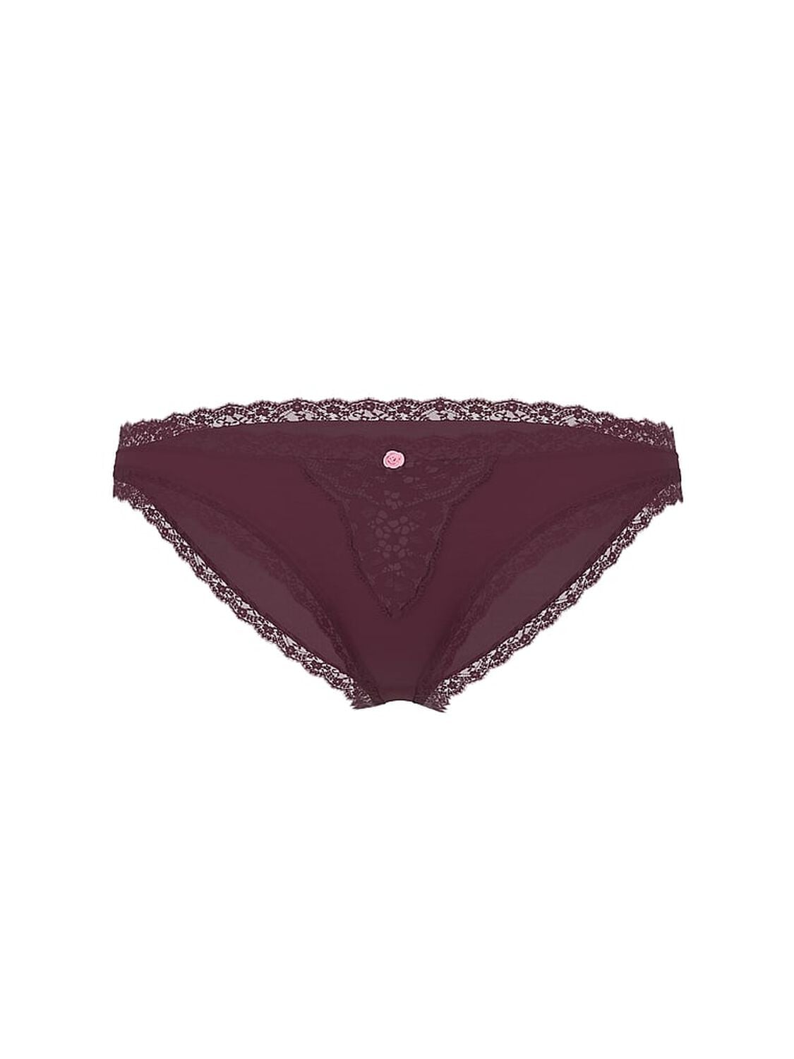 vs Dream Angels Lace-Trim Bikini Panty Winter Wine 2 of 3 