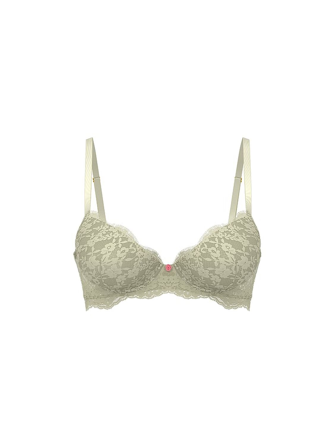 vs Dream Angels Lace Lightly Lined Classic Coverage Demi Bra Desert Sage 3 of 3 