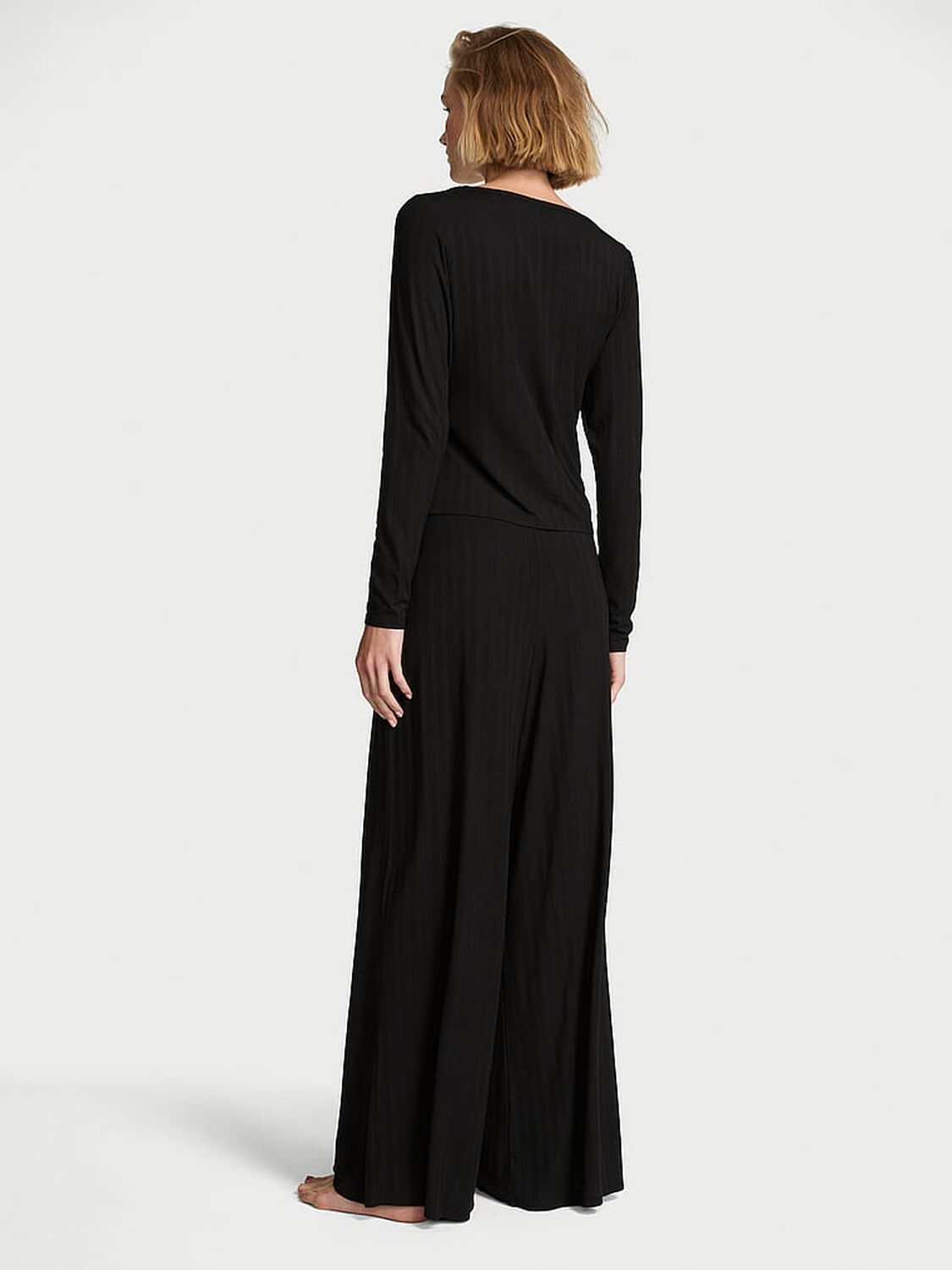 vs Victoria's Secret SoSoft&trade; Modal Ultra-Fine Henley Top & Pant Set Black 2 of 3 
