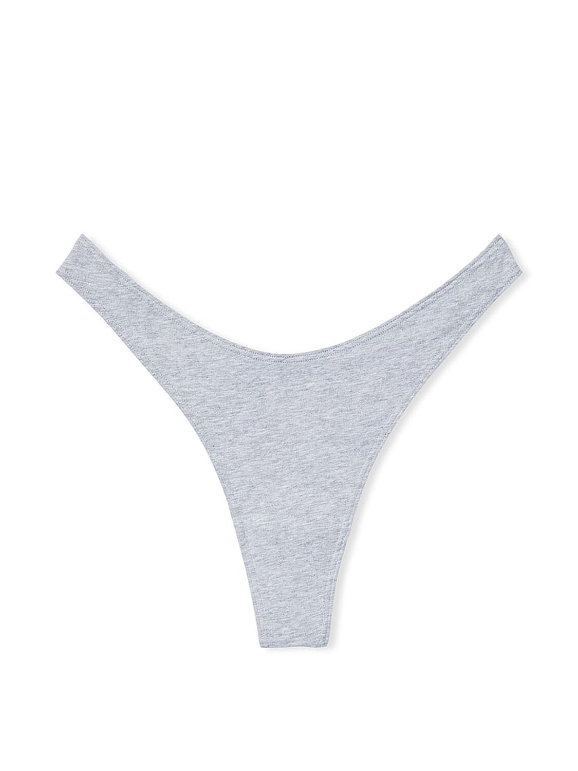 vs Victoria's Secret Stretch Cotton High-Leg Scoop Thong Panty Medium Heather Grey 3 of 3 