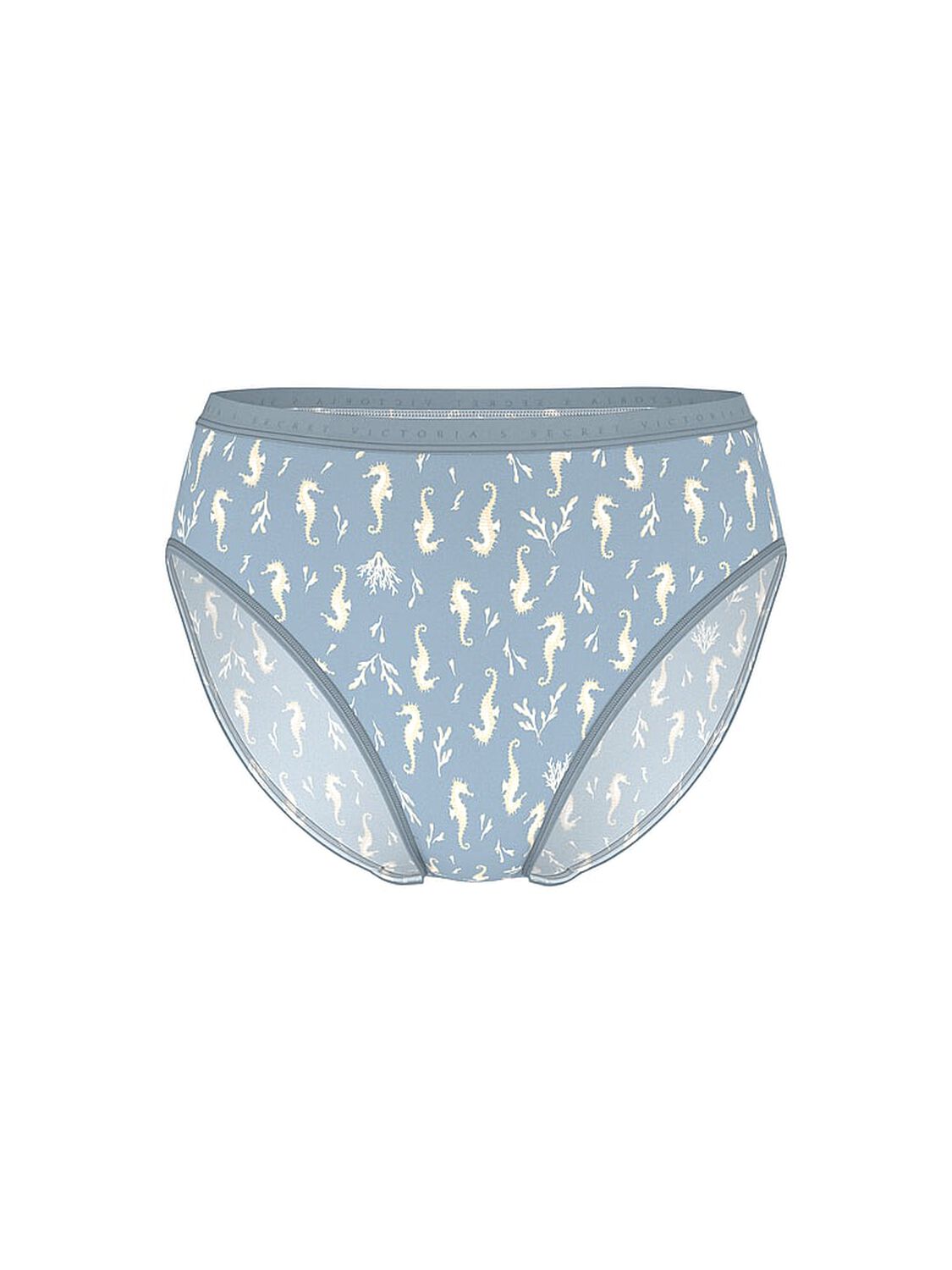 vs Victoria's Secret Stretch Cotton High-Leg Brief Panty Jupiter Blue Seahorses 3 of 3 