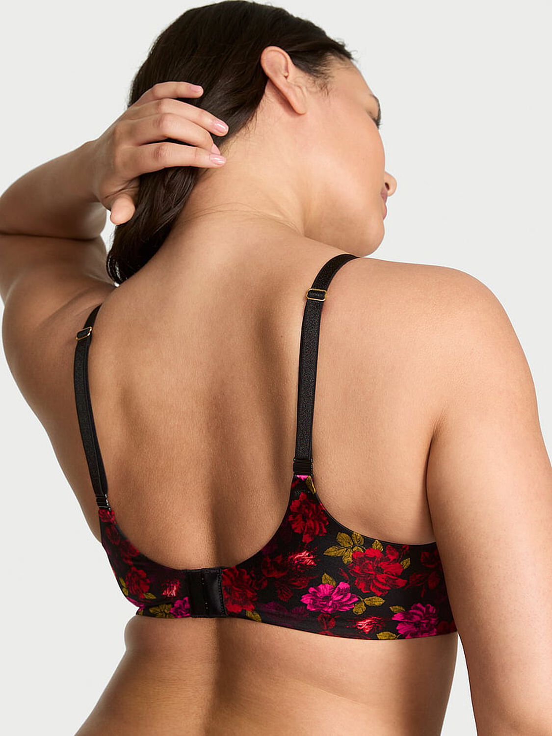 vs Very Sexy So Obsessed Smooth Wireless Push-Up Bra Red Floral 2 of 3 