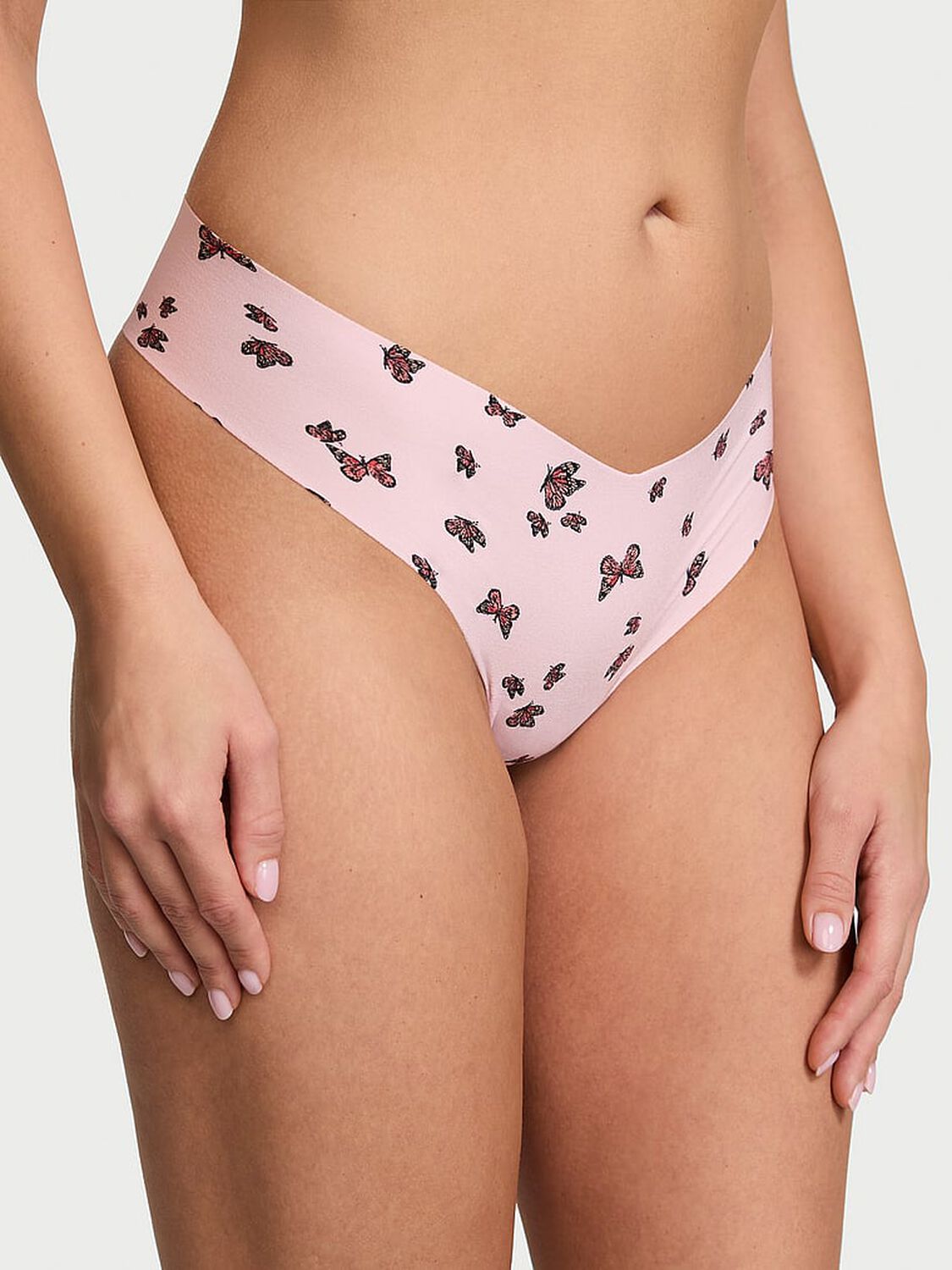 vs No-Show No-Show Thong Panty Delicate Violet Butterflies 1 of 3 