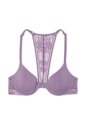 Lightly Lined Front-Close Lace-Trim Demi Bra