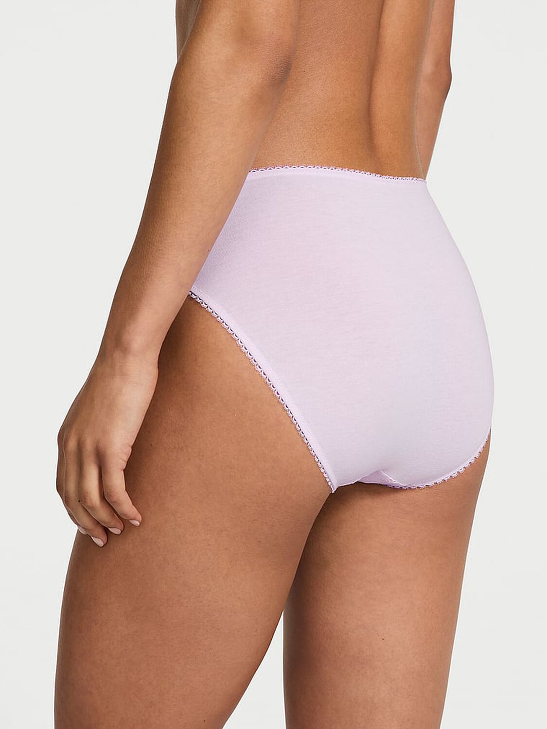 vs Victoria's Secret Stretch Cotton Eyelet High-Leg Brief Panty Delicate Violet 2 of 2 