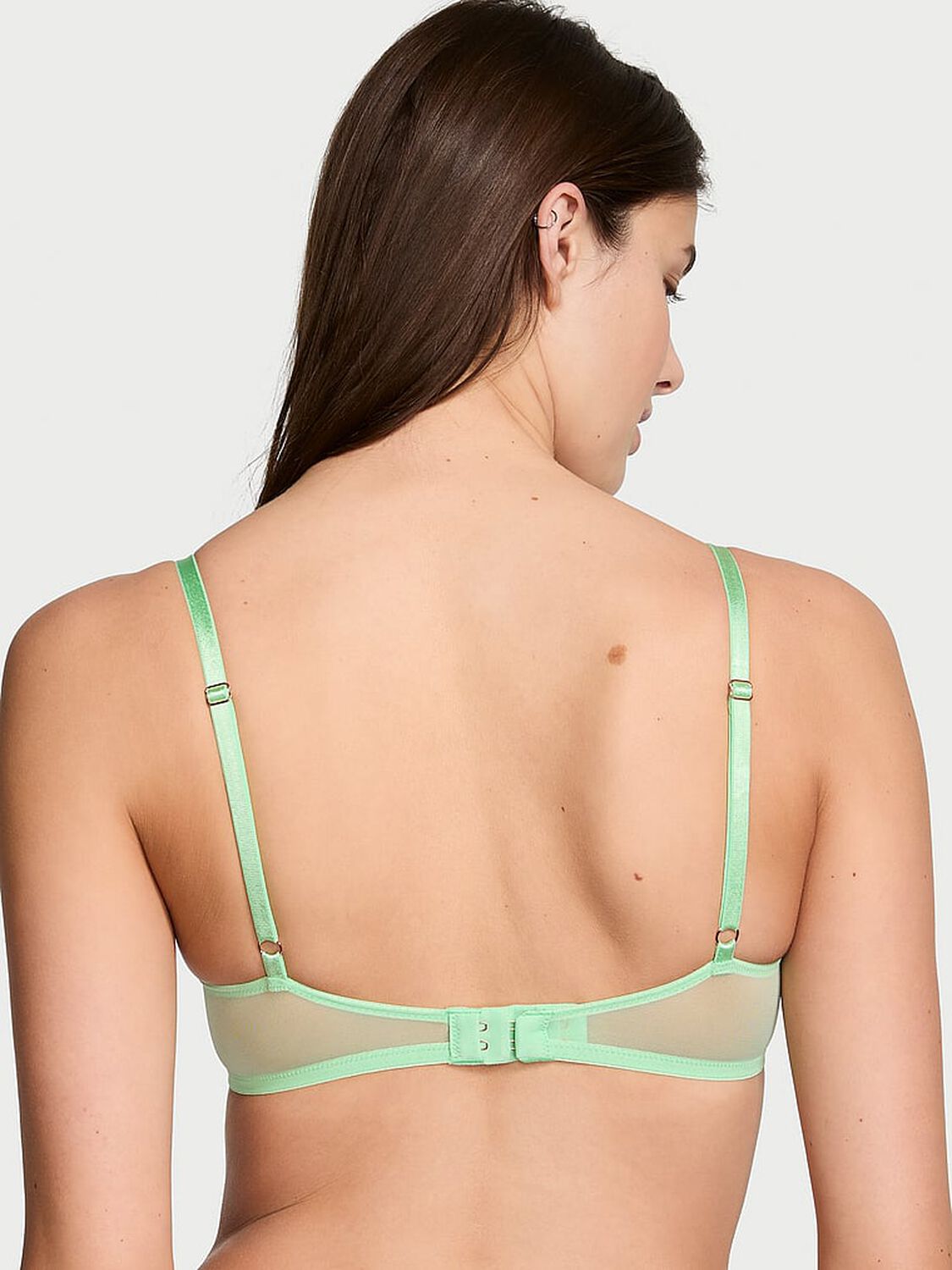 vs Dream Angels Wicked Unlined Boho Floral Embroidery Balconette Bra Clueless Green 2 of 4 