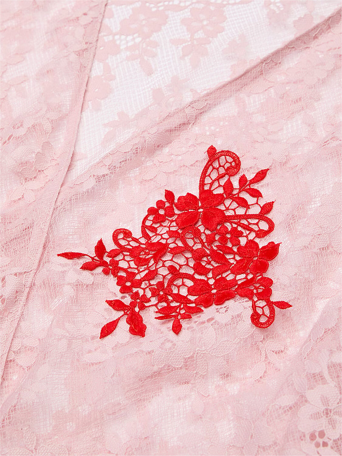 vs Dream Angels Dare to Dream Lace Short Robe Chalk Rose 3 of 3 