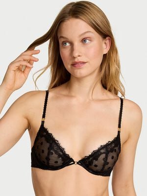 Sheer Heritage Dot Unlined Demi Bra