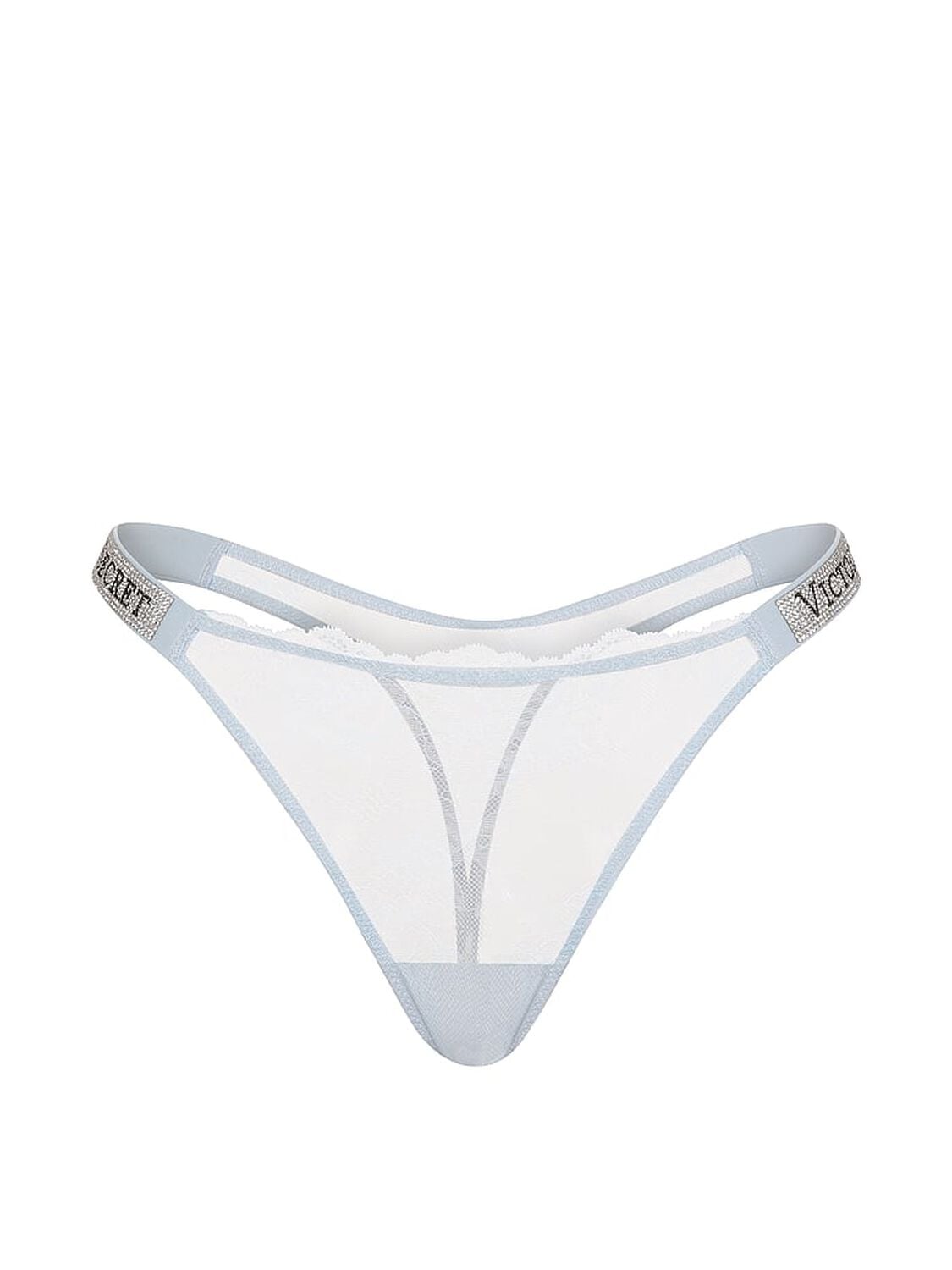 vs Very Sexy Shine Strap Lace Thong Panty Linen Blue 3 of 3 