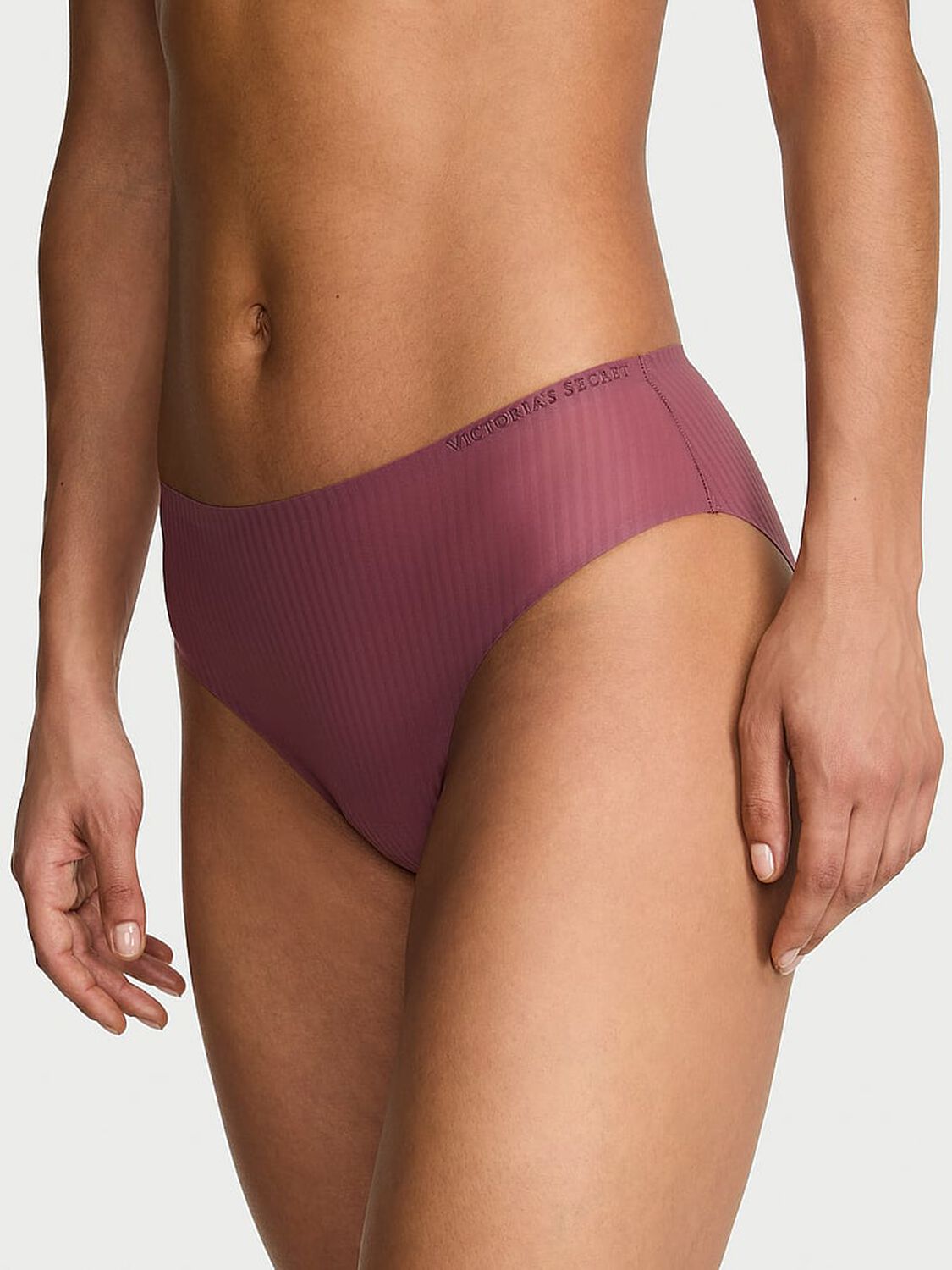 vs Body By Victoria Body by Victoria Flex Shadow Stripe Mid-Rise Bikini Panty Morning Rose 1 of 5 