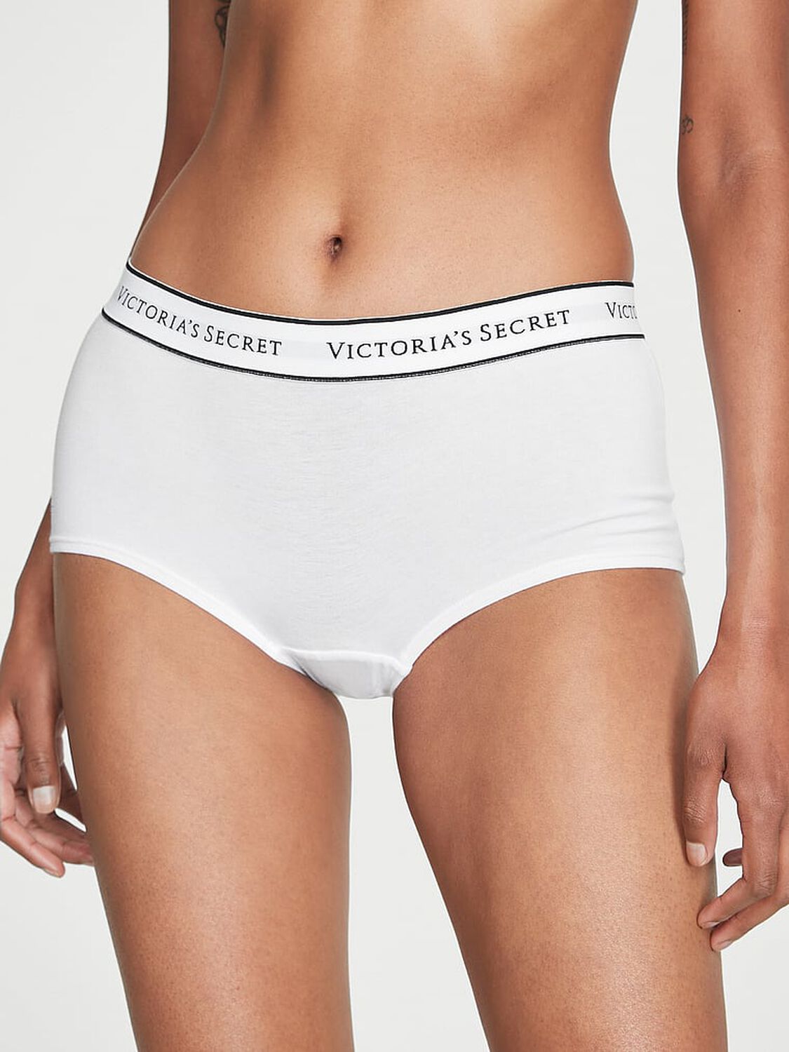 vs Cotton Logo Cotton Boyshort Panty Vs White 1 of 3 