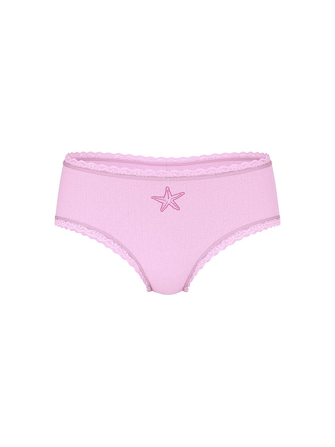 vs The Lacie Stretch Cotton Pointelle Lace-Waist Cheeky Panty Waterlily Starfish 3 of 3 