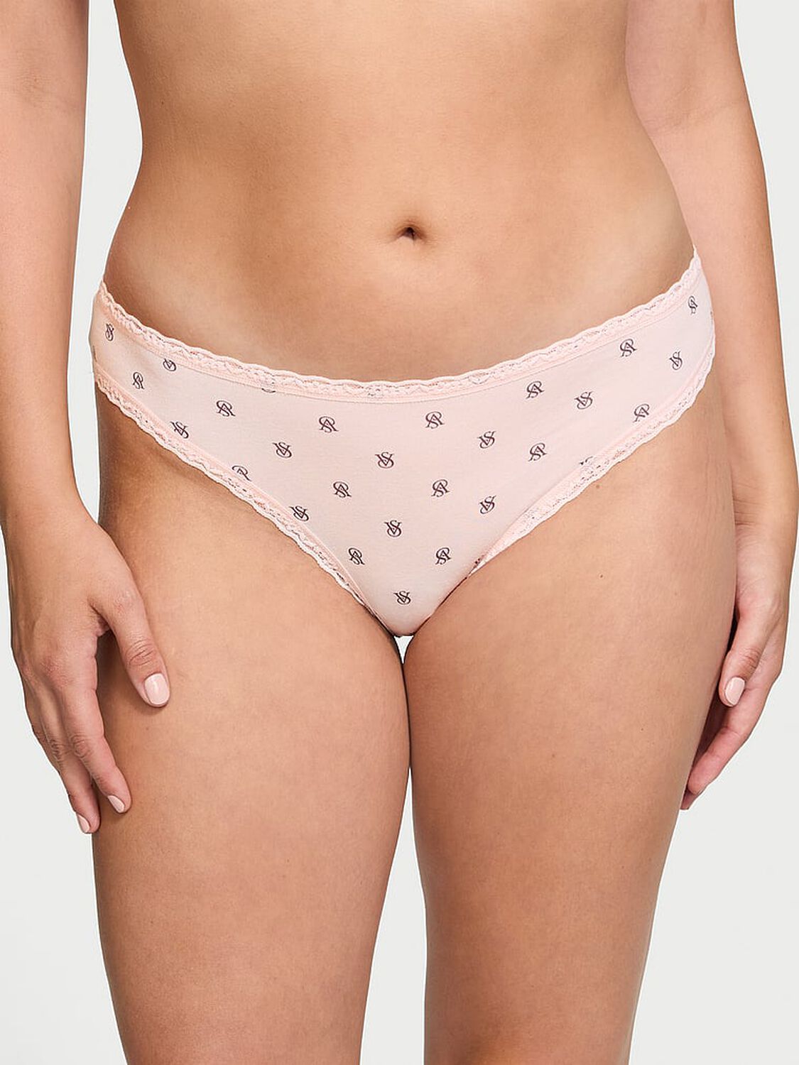 vs The Lacie Lace-Trim Cotton Bikini Panty Vs Pink 1 of 3 