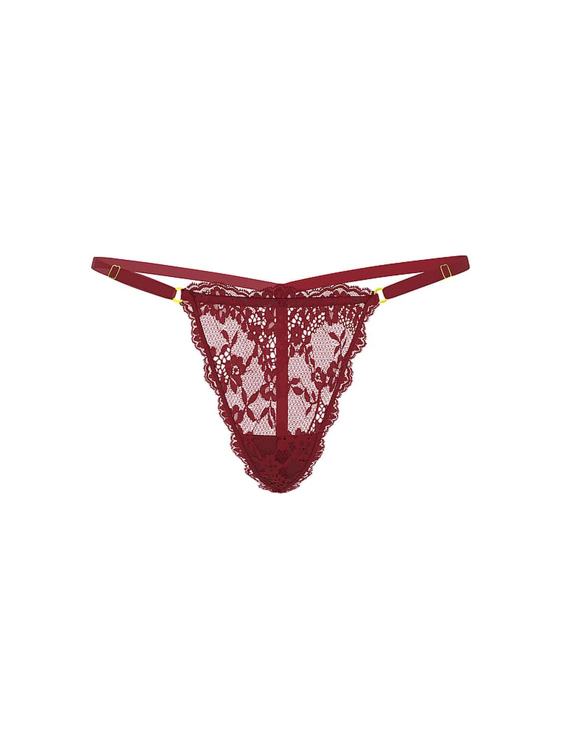 vs Dream Angels Lace Adjustable V-String Panty Sangria Red 3 of 3 