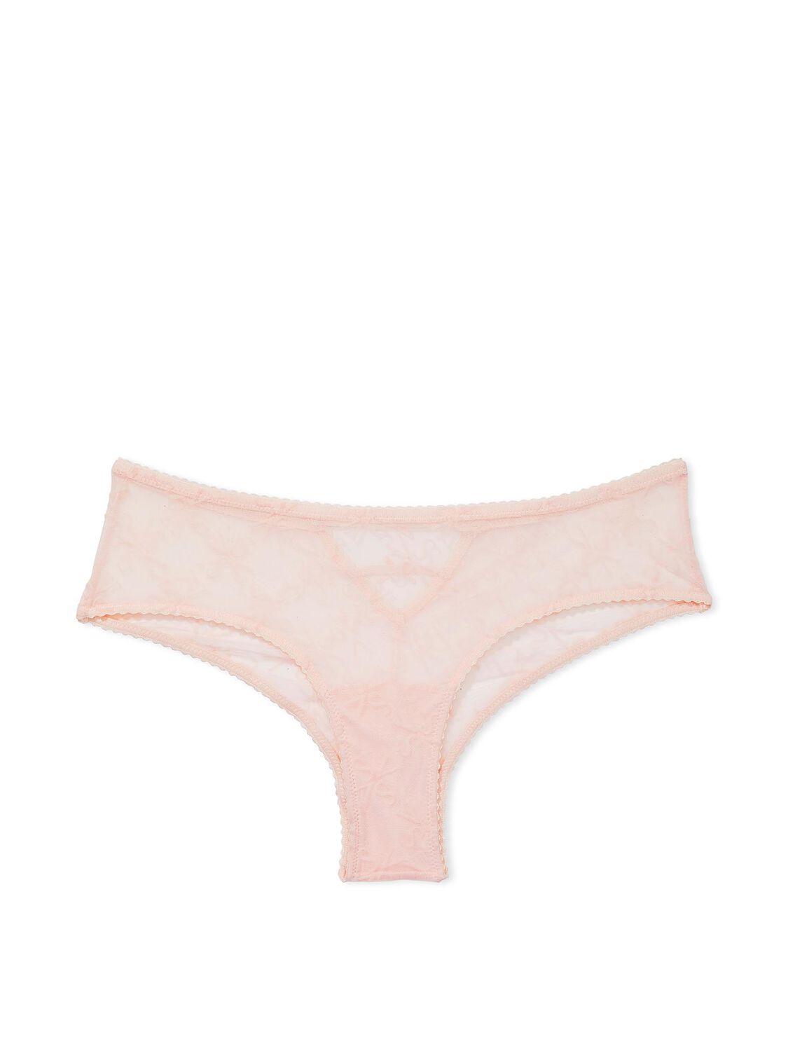 vs Victoria's Secret Flocked Logo Mesh Cheeky Panty Pink Flocked Logo 3 of 4 