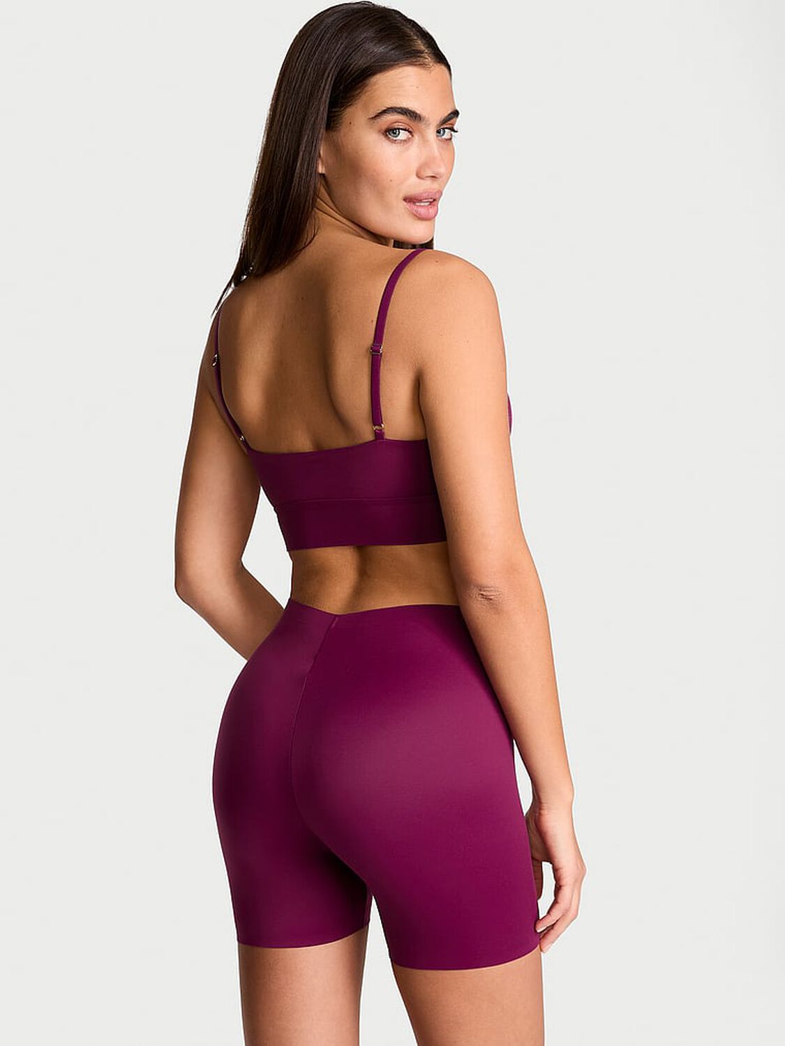 vs Victoria's Secret Bodywear by Victoria with FeatherSoft Innovation Bike Shorts Plum Rouge 2 of 4 