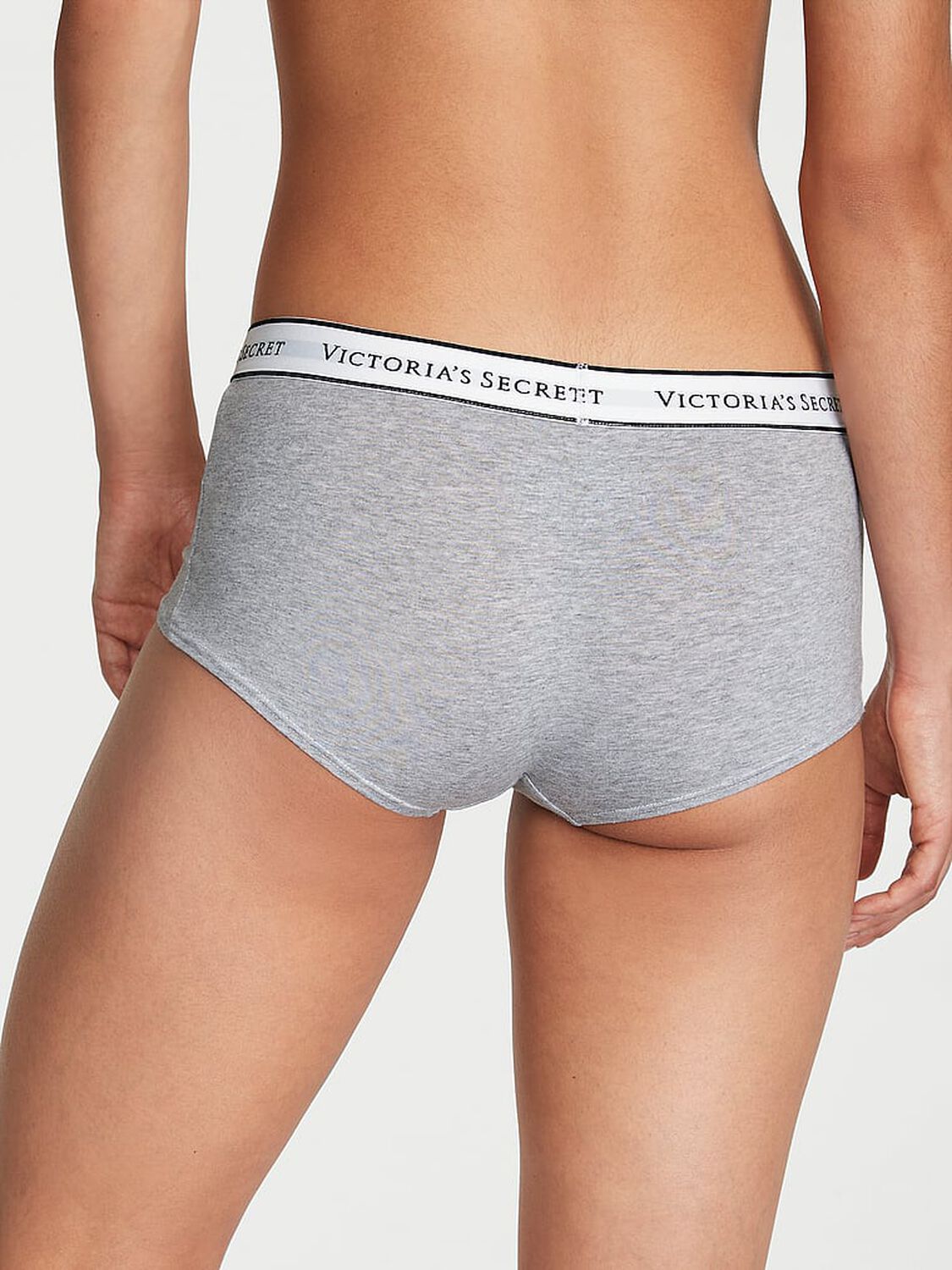 vs Cotton Logo Cotton Boyshort Panty Medium Heather Grey 2 of 3 