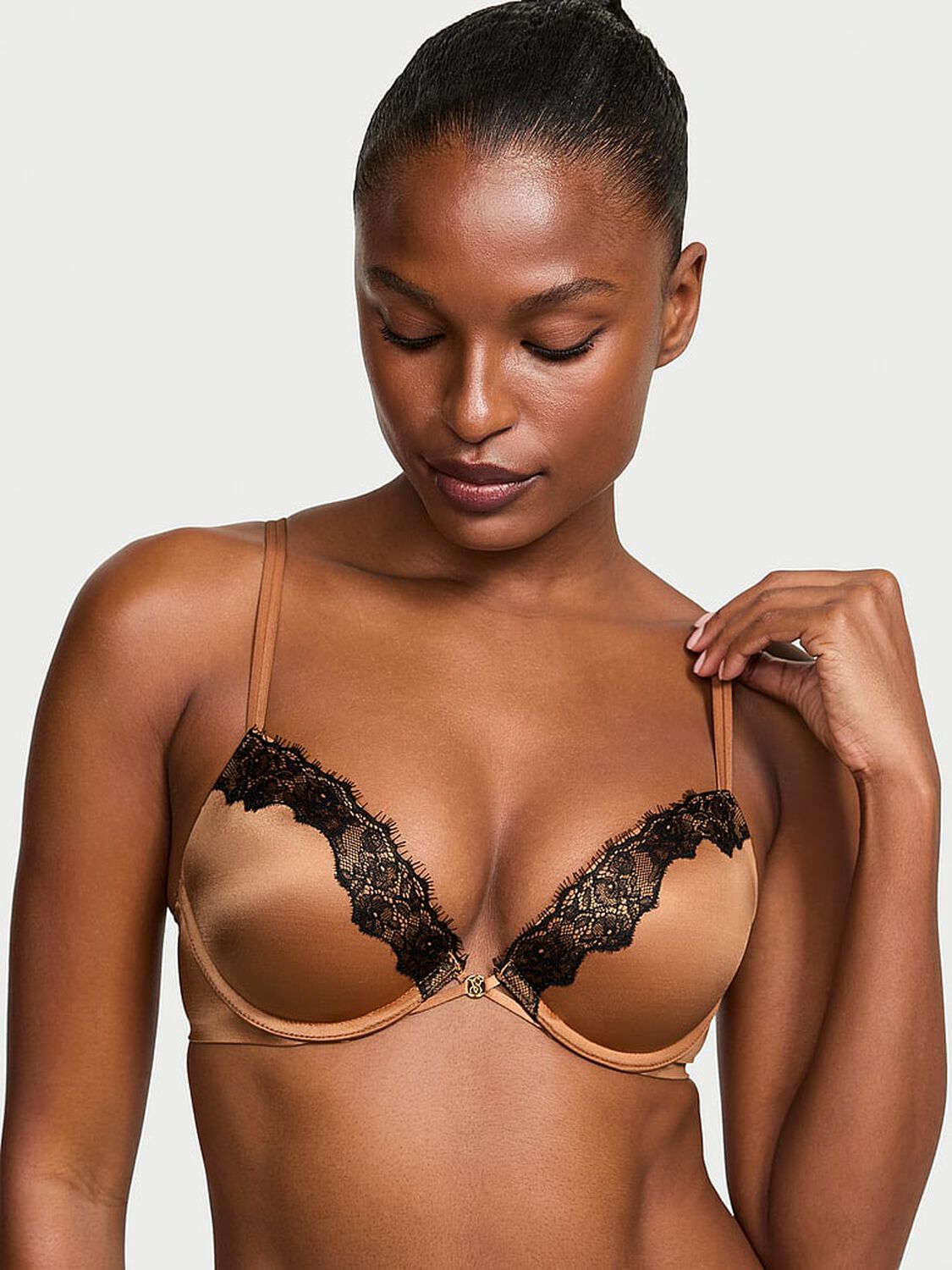 vs Very Sexy Smooth Lace-Trim Push-Up Bra Caramel 1 of 4 
