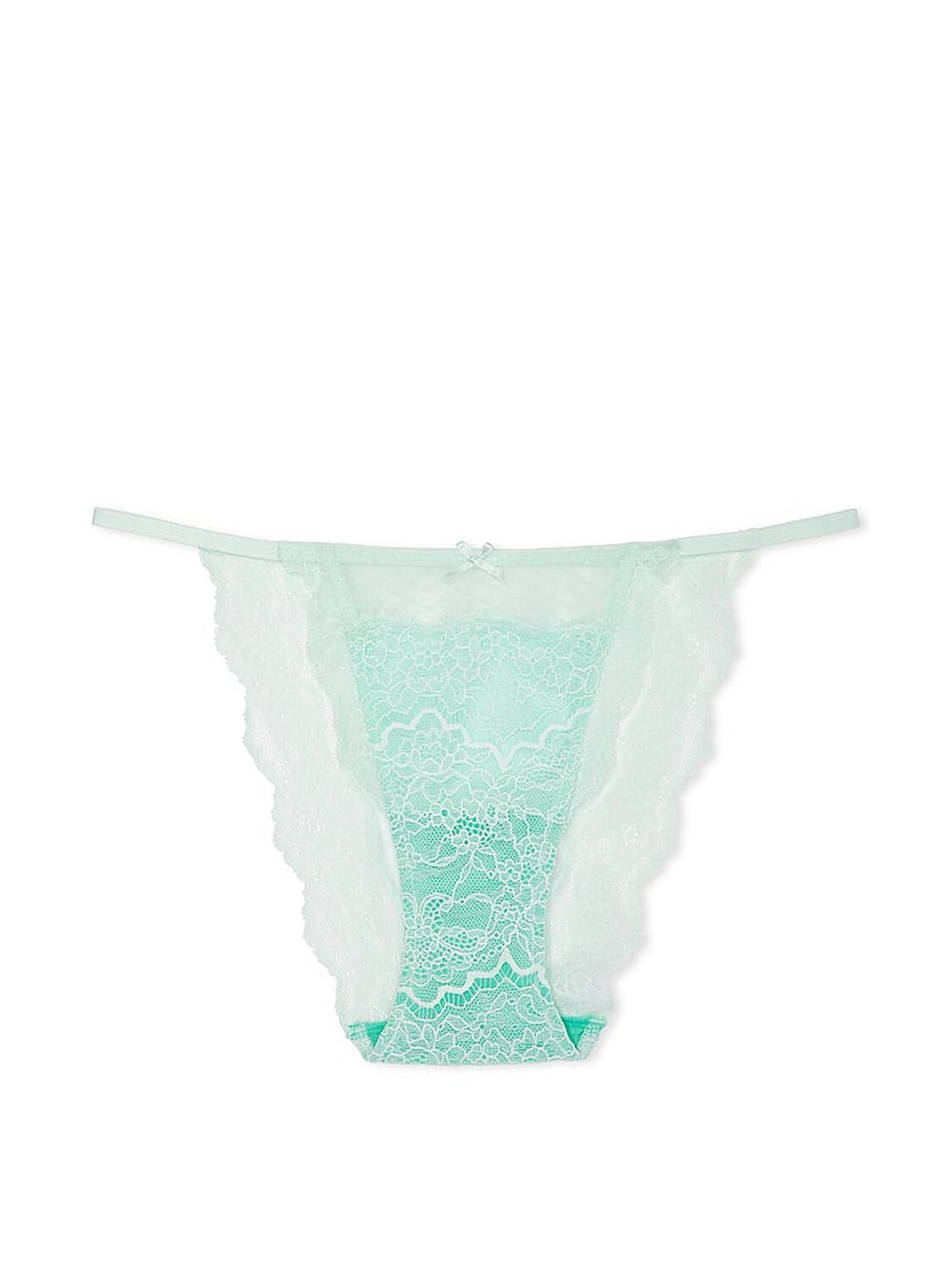 vs Dream Angels Lace & Mesh String Bikini Panty Crystal Water 3 of 4 