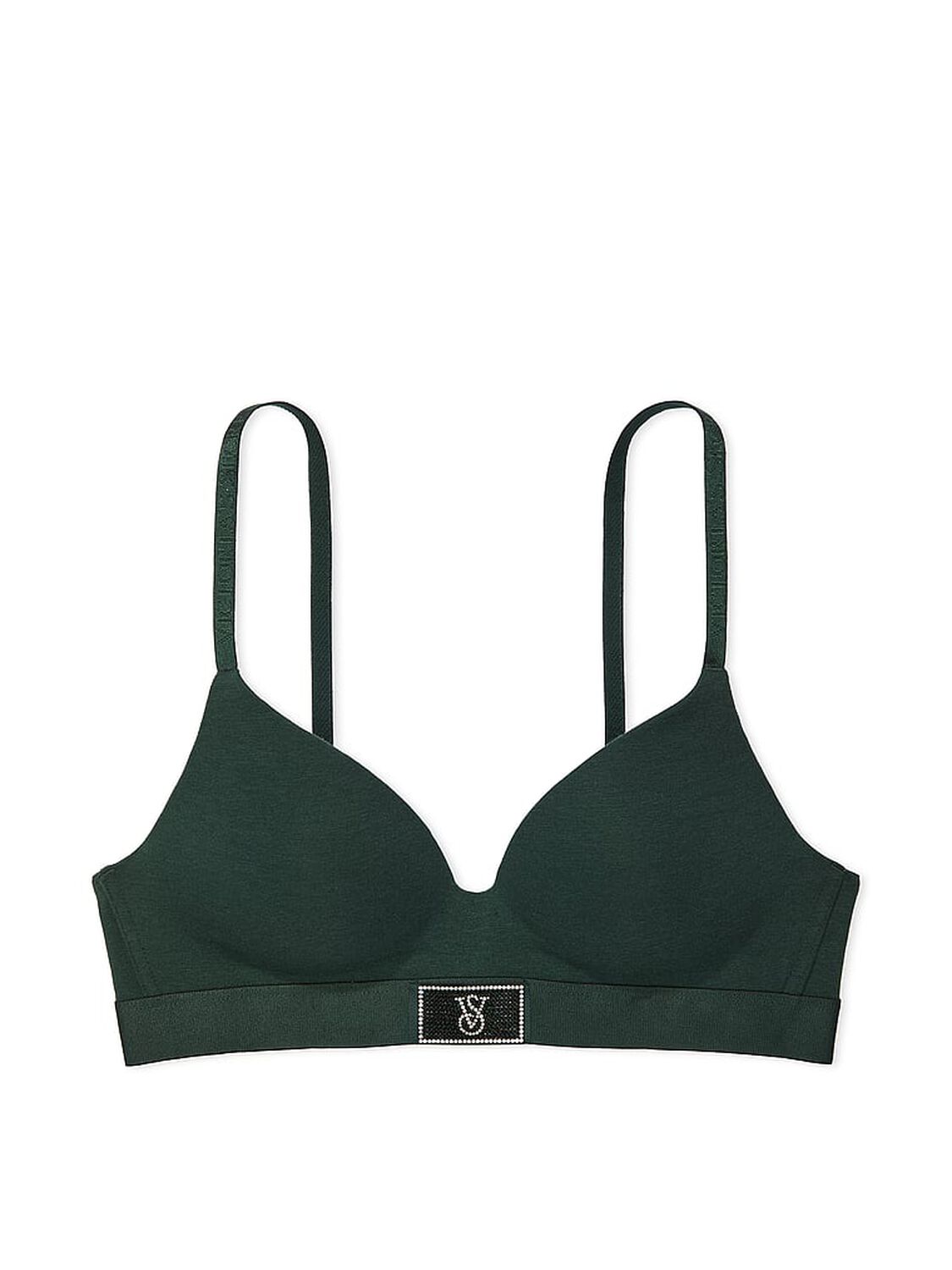 vs The T-Shirt Shine Patch Lightly Lined Wireless Bra Botanical Green 3 of 4 