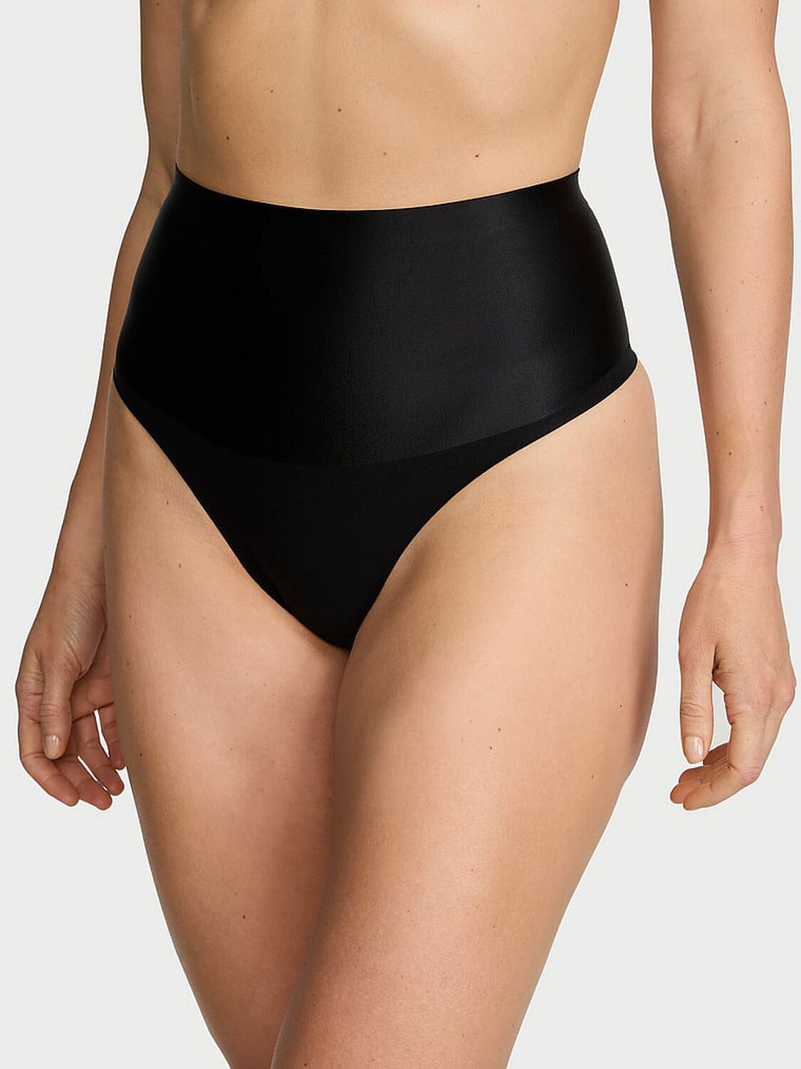 vs Body By Victoria Smoothing Shimmer Thong Panty Black 1 of 4 