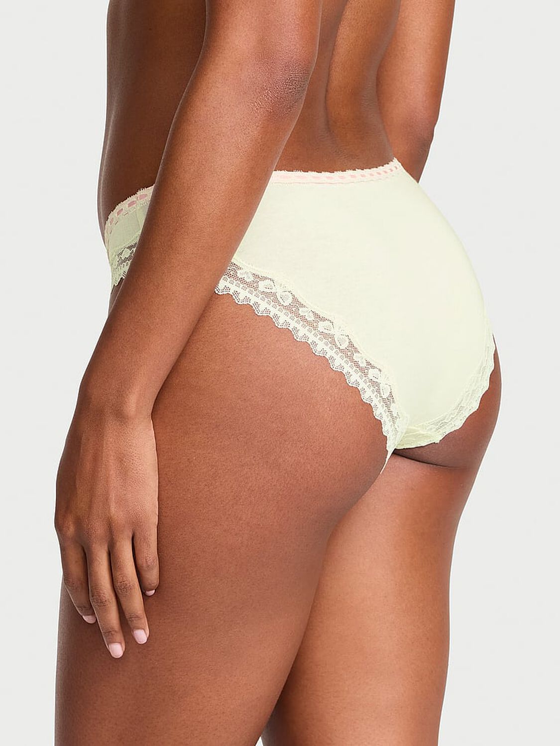 vs Lace Trim Cotton Bow Lace-Trim Bikini Panty Mint Crush 2 of 2 