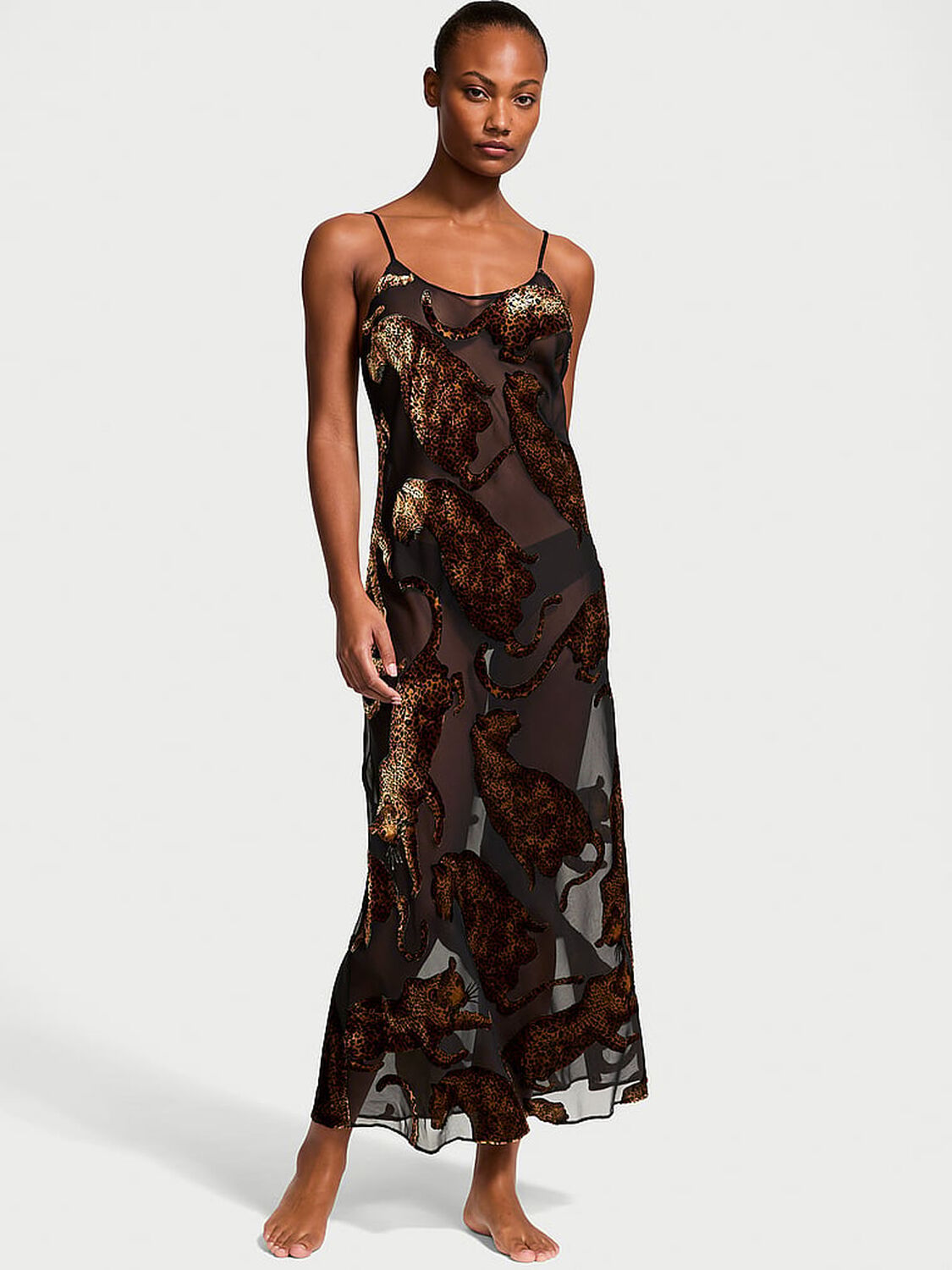 vs Victoria's Secret Leopard Burnout Long Slip 1 of 3 