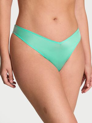Smooth Strappy-Back High-Leg Thong Panty