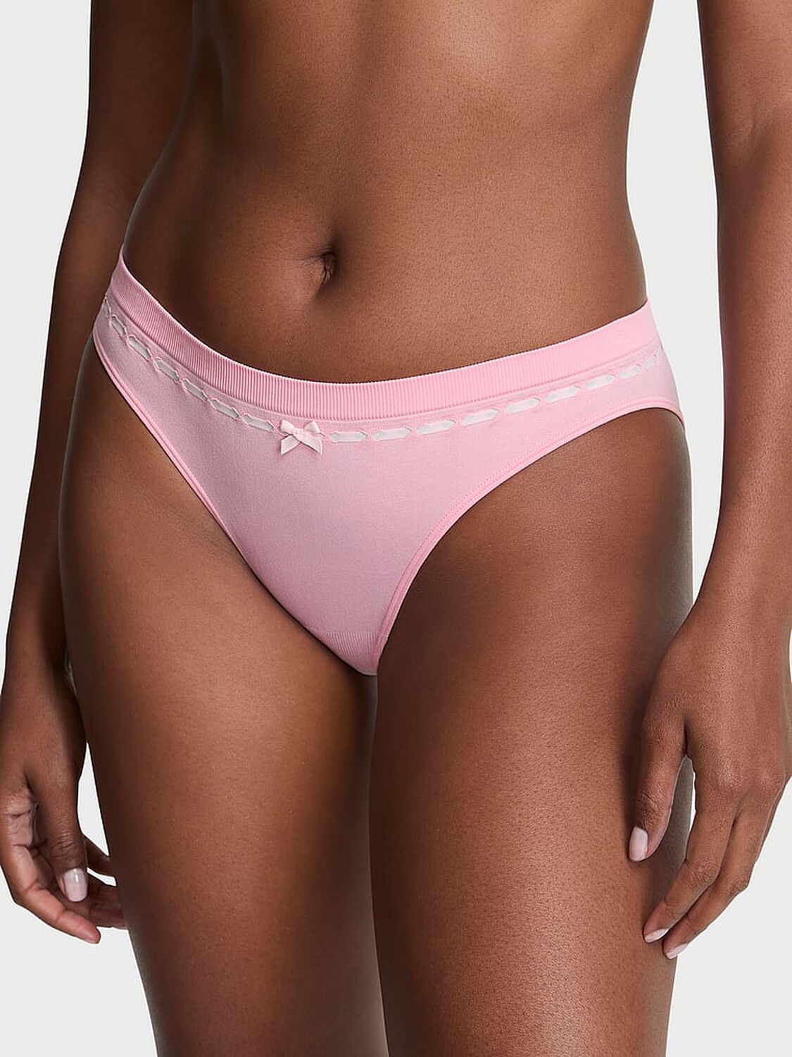vs Seamless Seamless Ribbon Slot Bikini Panty Petal Pink 1 of 3 