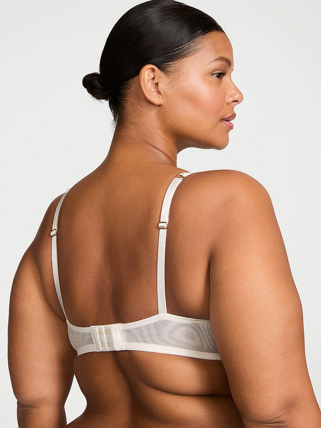 vs Dream Angels Wildflower Embroidery Lightly Lined Demi Bra White & Blue Wildflowers 2 of 3 