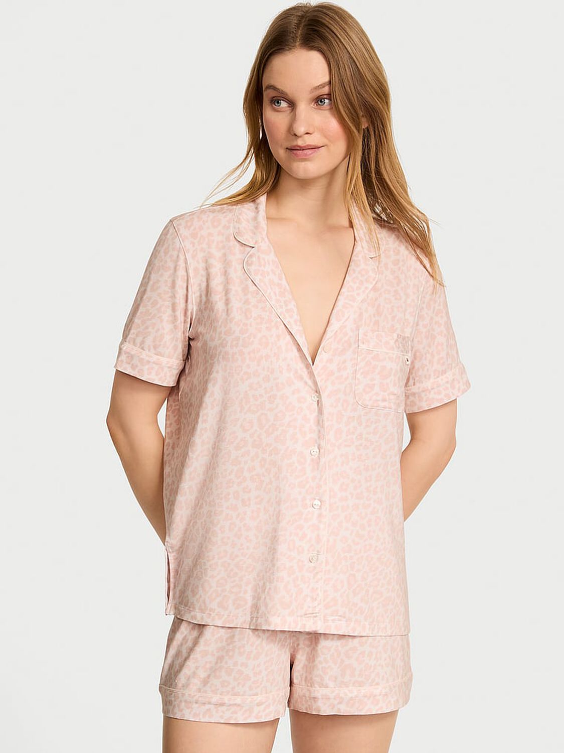 vs Victoria's Secret Modal Soft Short Pajama Set Coconut White New Glam Leo 1 of 4 