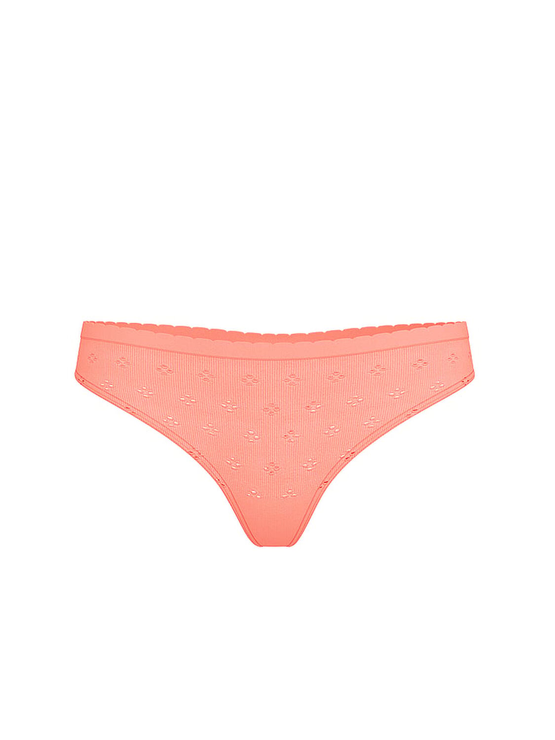 vs Seamless Seamless Eyelet Thong Panty Peach Bellini 1 of 3 